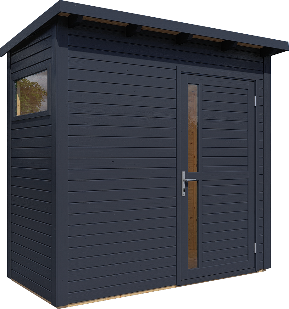 Gartenhaus Holz Pentus 1 anthrazit 234 x 115 cm