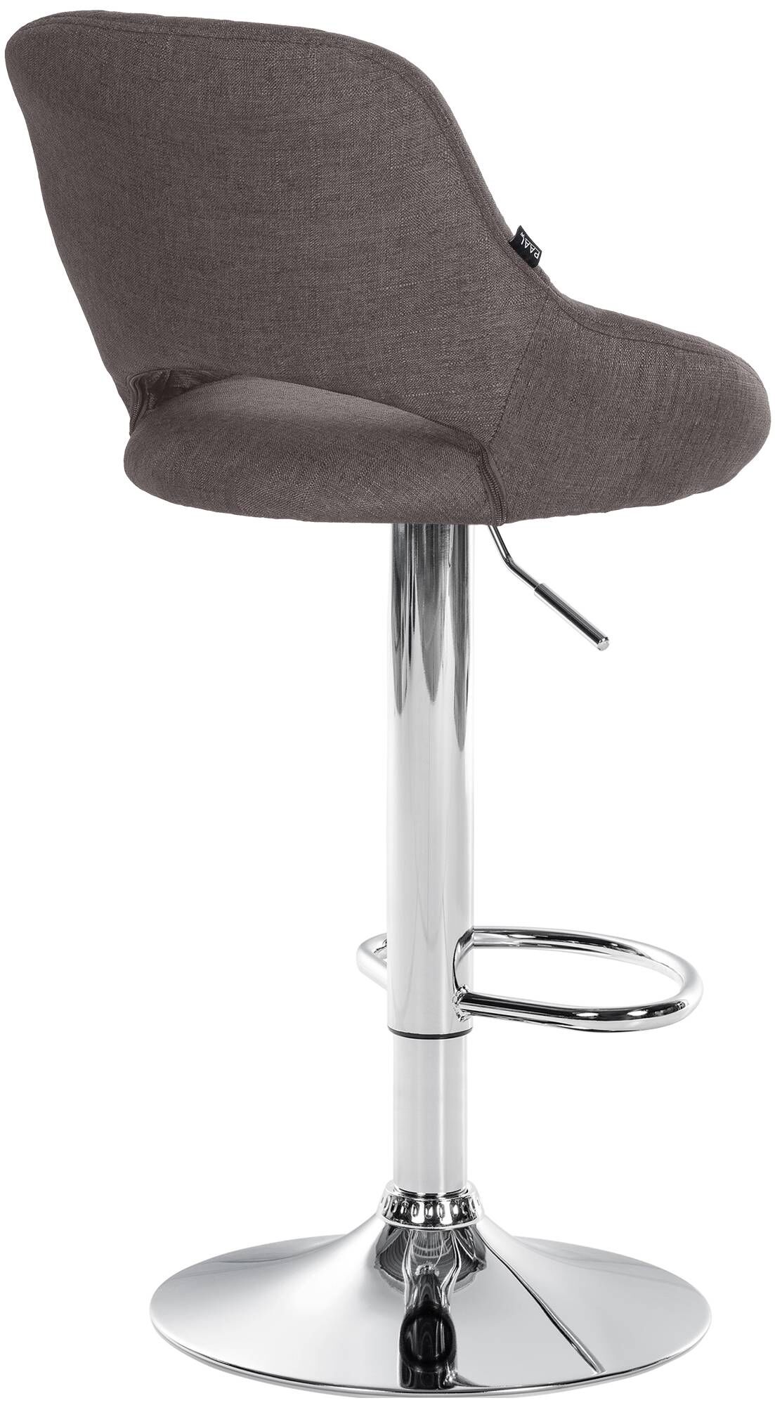 Barhocker Milet Stoff chrom, dunkelgrau