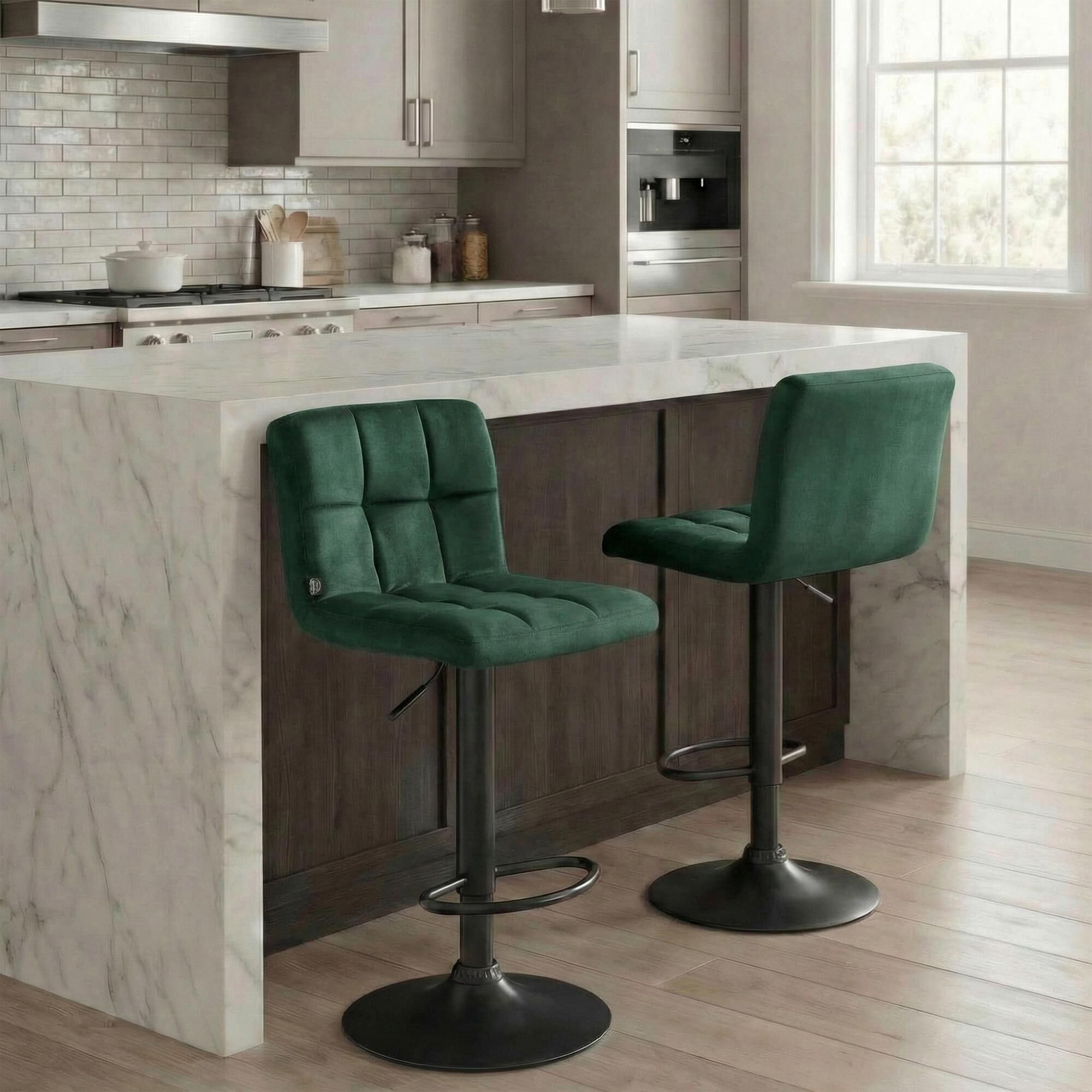 Barhocker Peru Samt schwarz, grün