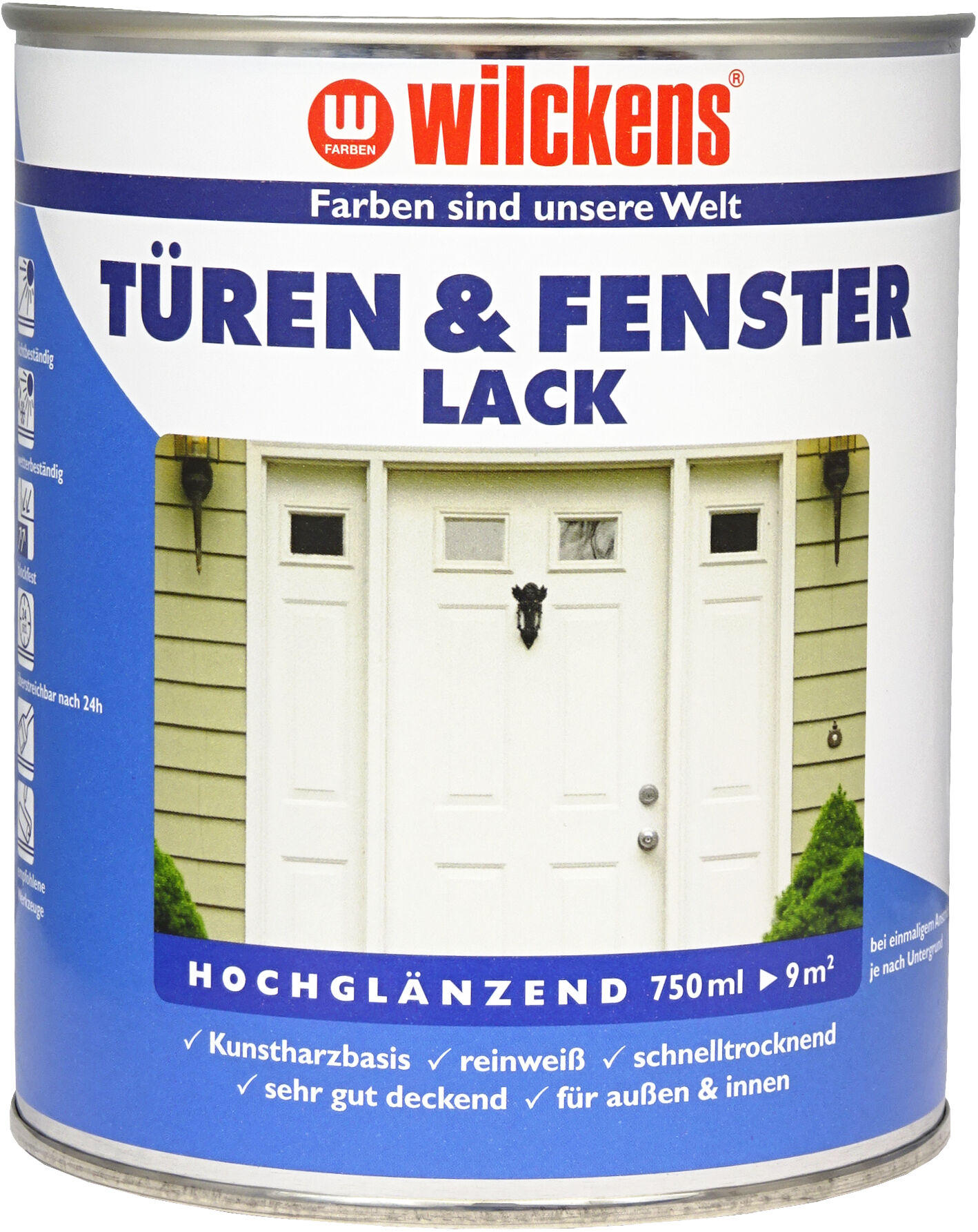 Wilckens Türen&Fensterlack Weiß hochglänzend 0.75l