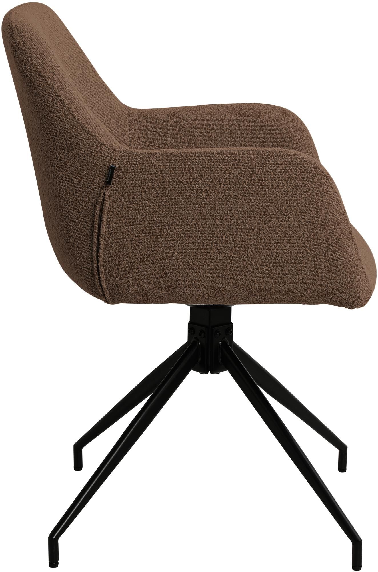 Esszimmerstuhl Merlinda Stoff Teddy, braun