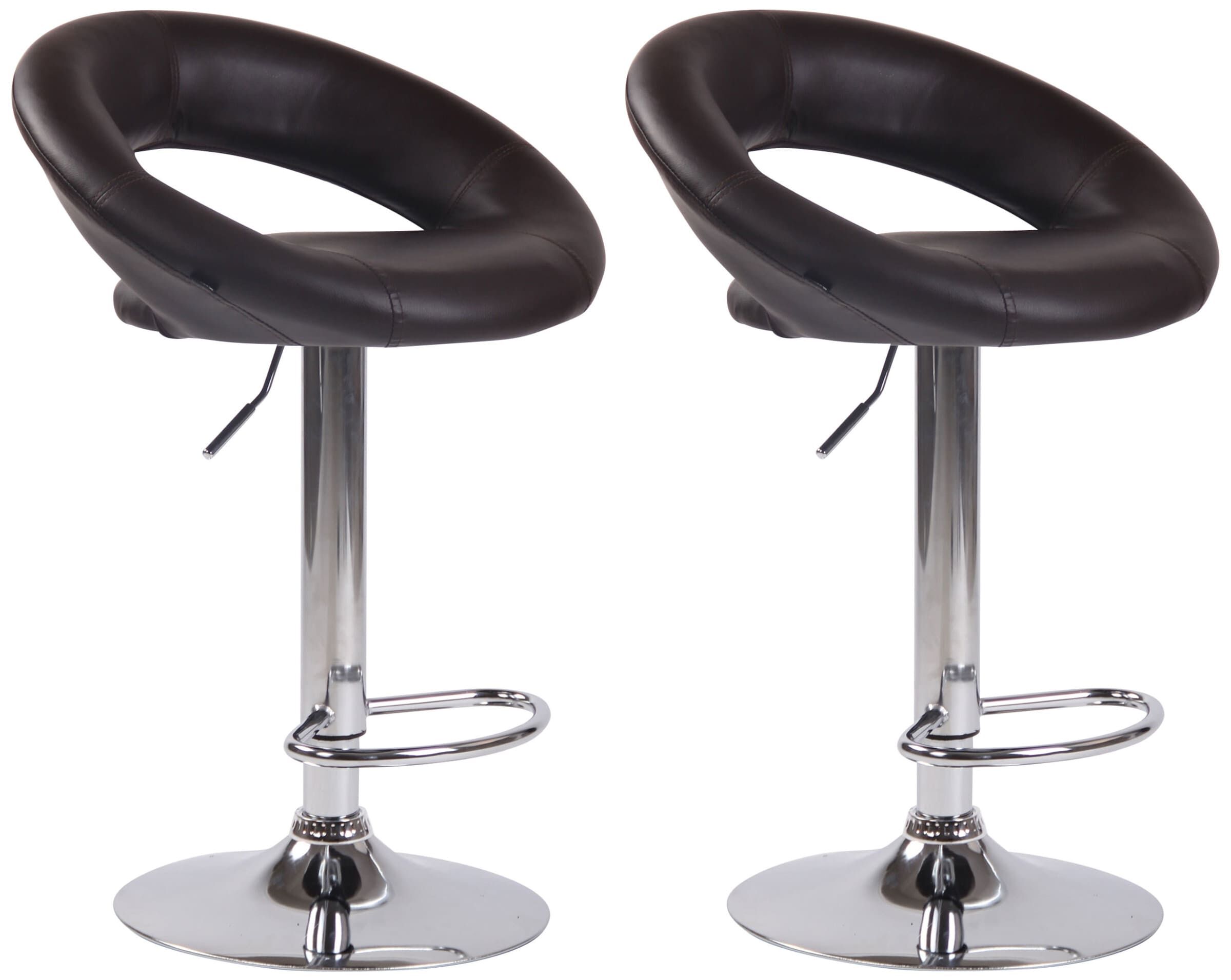 2er Set Barhocker Olinda Kunstleder chrom, braun