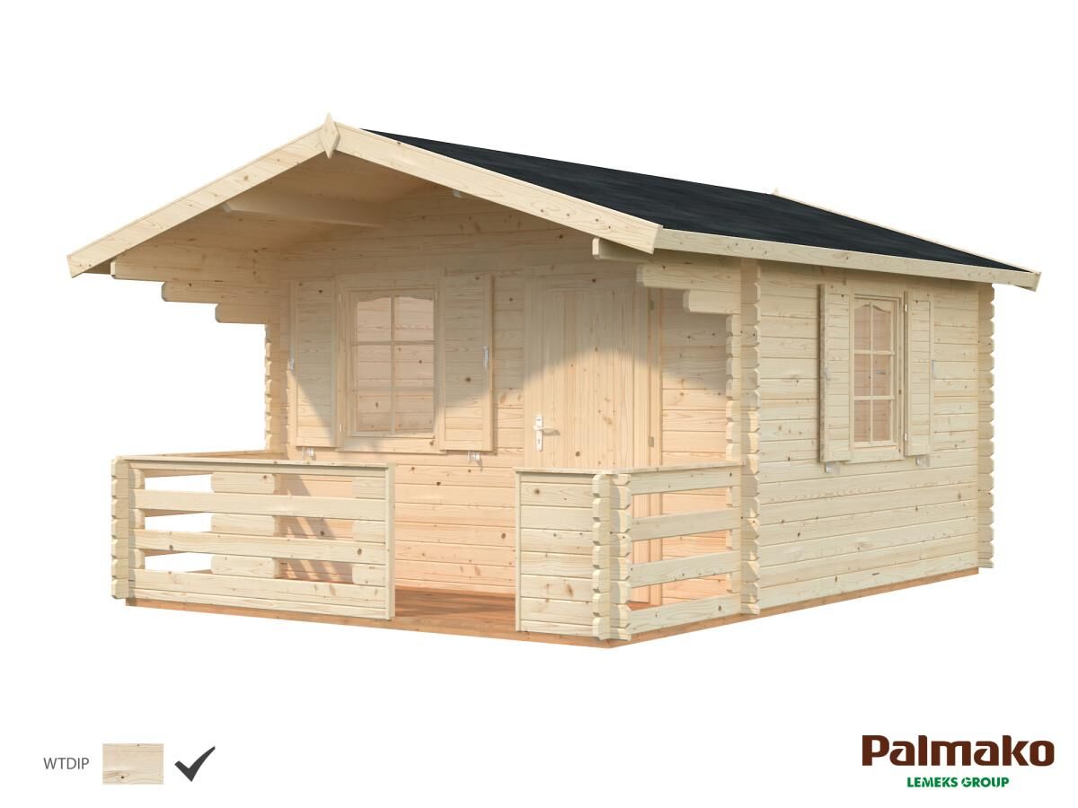 Palmako Gartenhaus Emma 10,4+4,2 m2 farblos grundiert