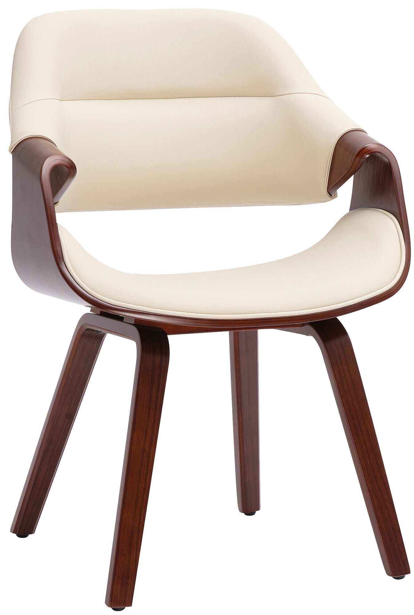 Esszimmerstuhl Maira Kunstleder, walnuss/creme