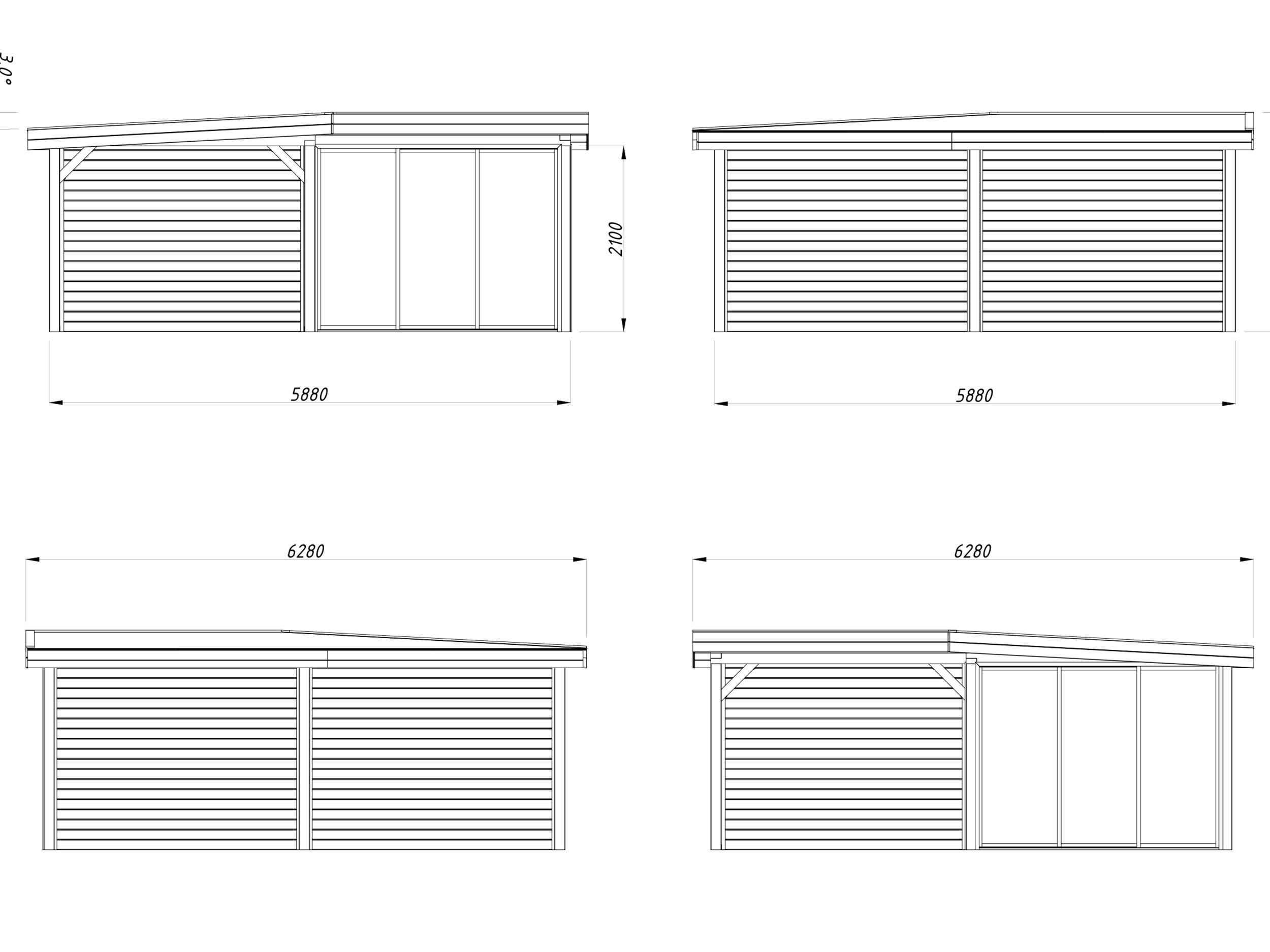 Palmako modernes Gartenhaus Lenna 24,9 m2 Set 412 Slide