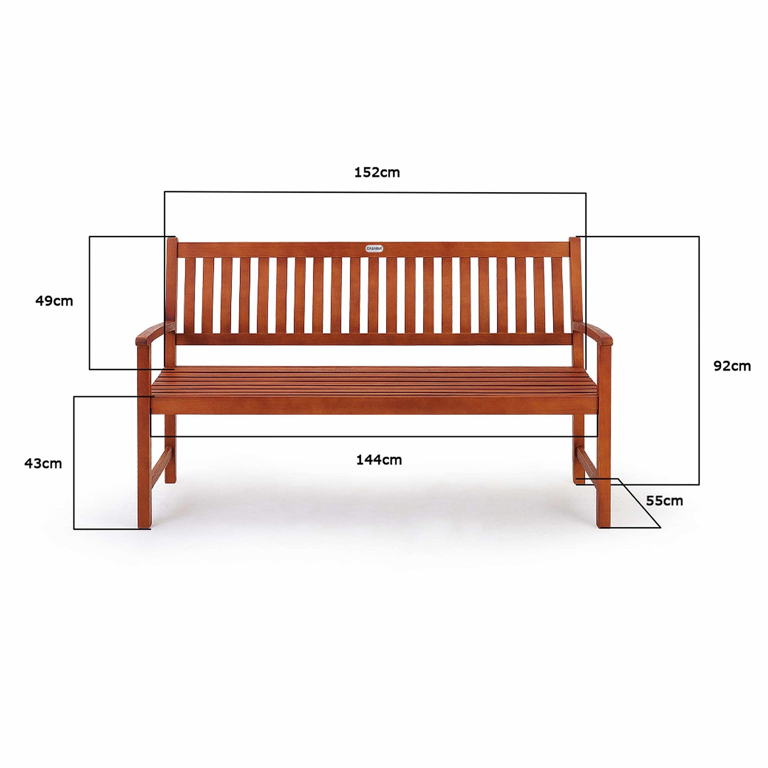 Gartenbank Maxima Eukalyptusholz FSC®-zertifiziert 152x55x92cm