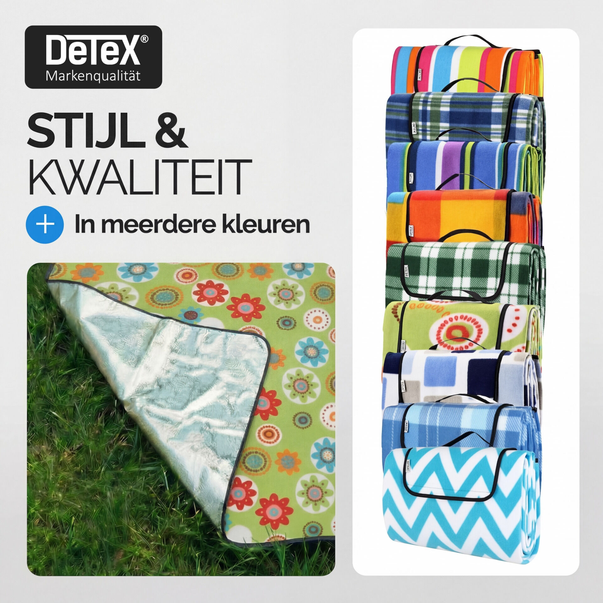 Picknickdecke Blumen 2x2m