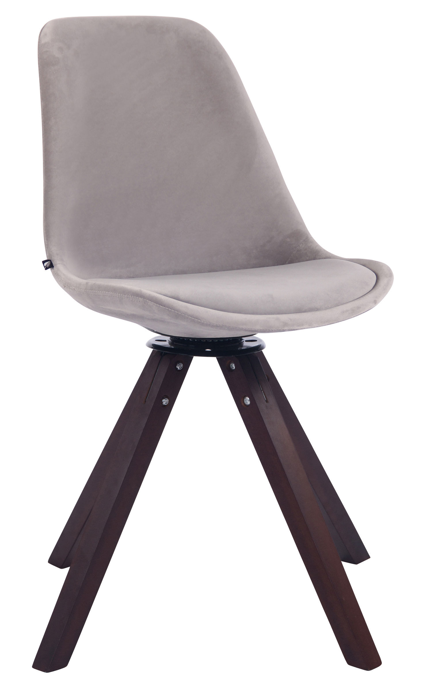 Esszimmerstuhl Troyes Samt Square walnuss, grau