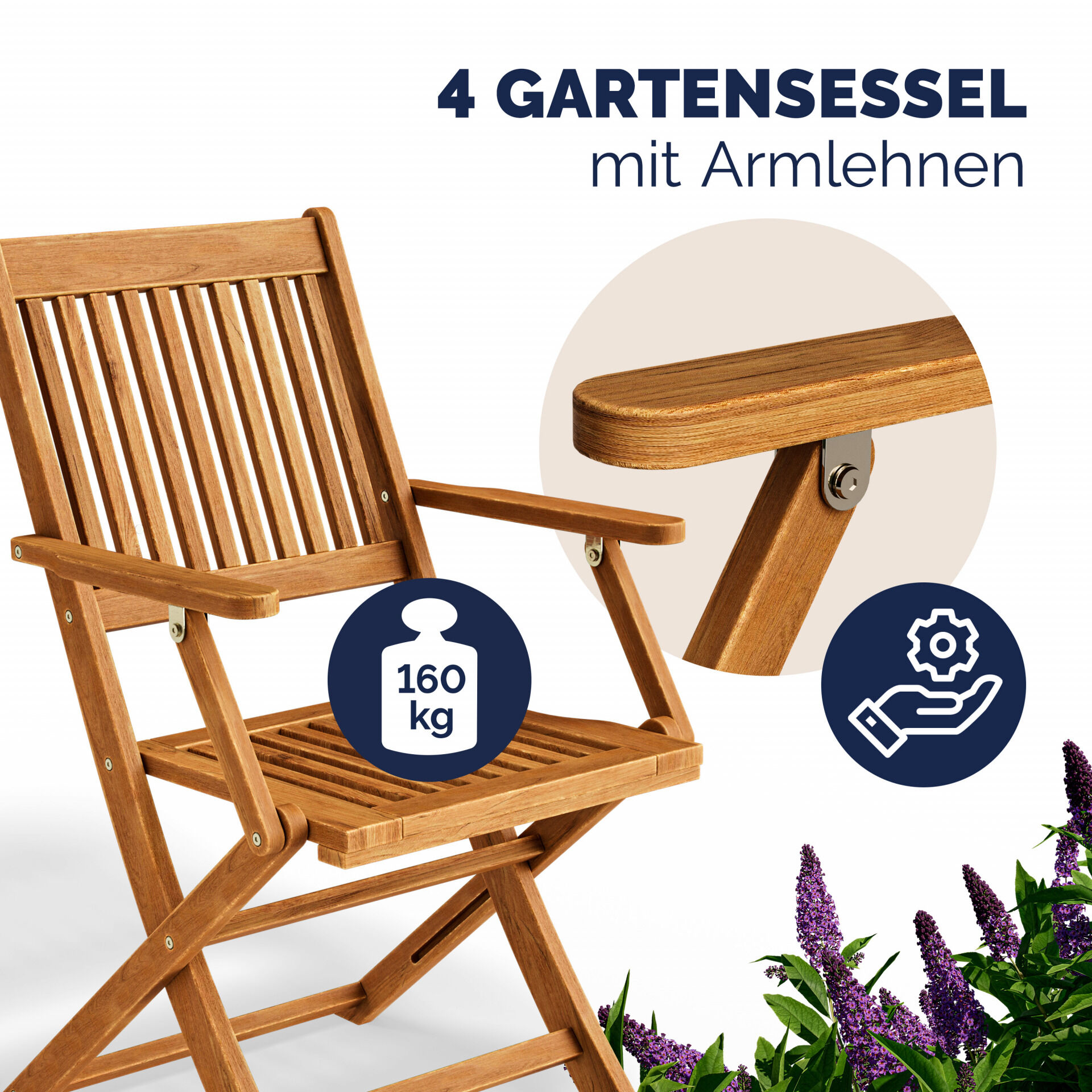 Garten-Sitzgruppe Sydney Komfort 5-tlg Akazienholz FSC® zertifiziert