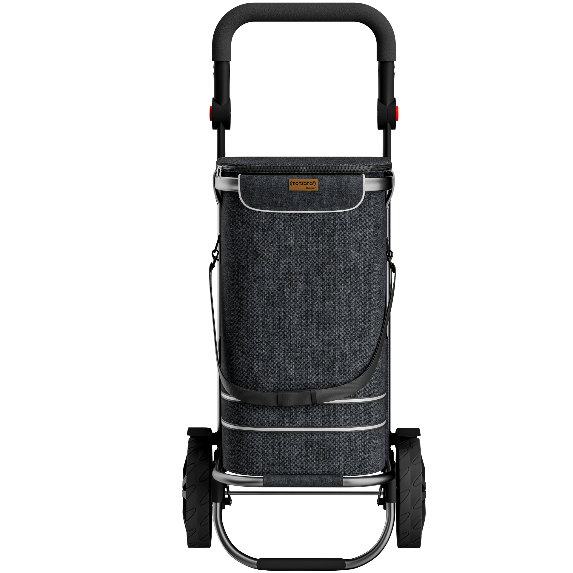 Einkaufstrolley Schwarz Alu 56L 31x24x54cm