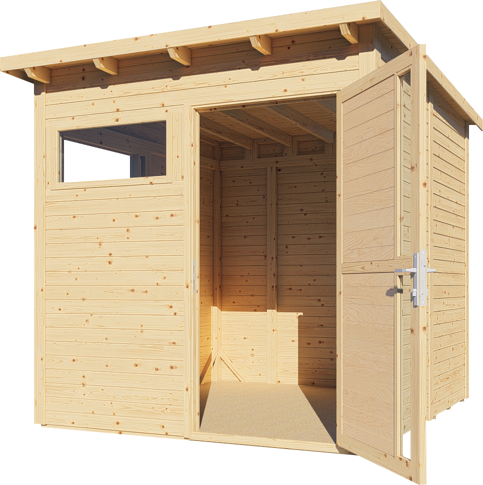 Gartenhaus Holz Pentus 2 naturbelassen 226 x 234 cm