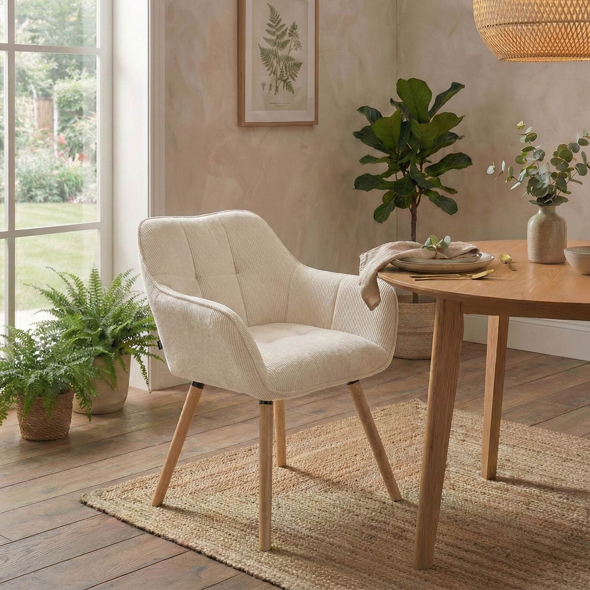 Esszimmerstuhl Vienna Cord natura, creme