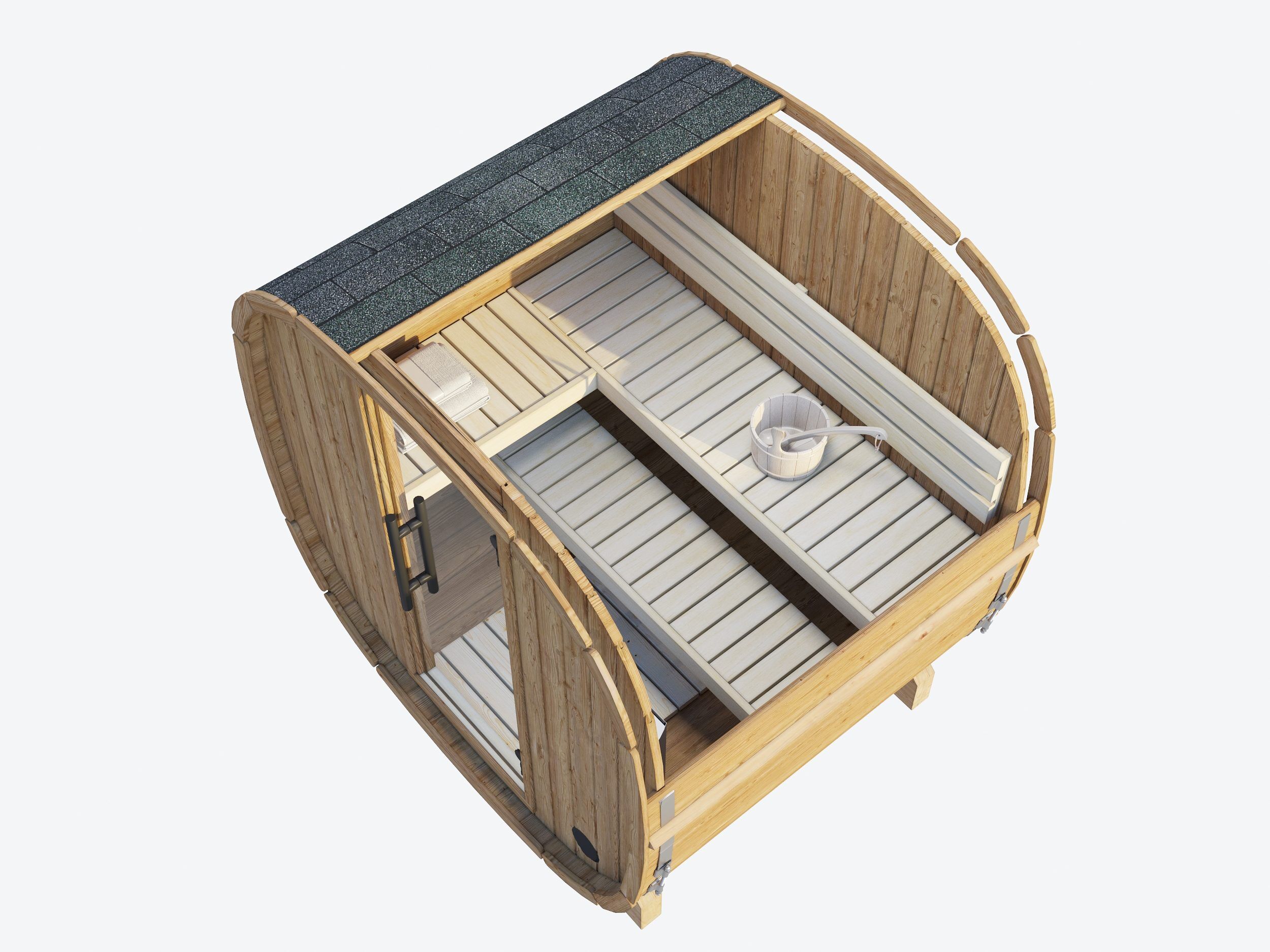 Palmako Fasssauna Astra 1,4 aus Thermoholz