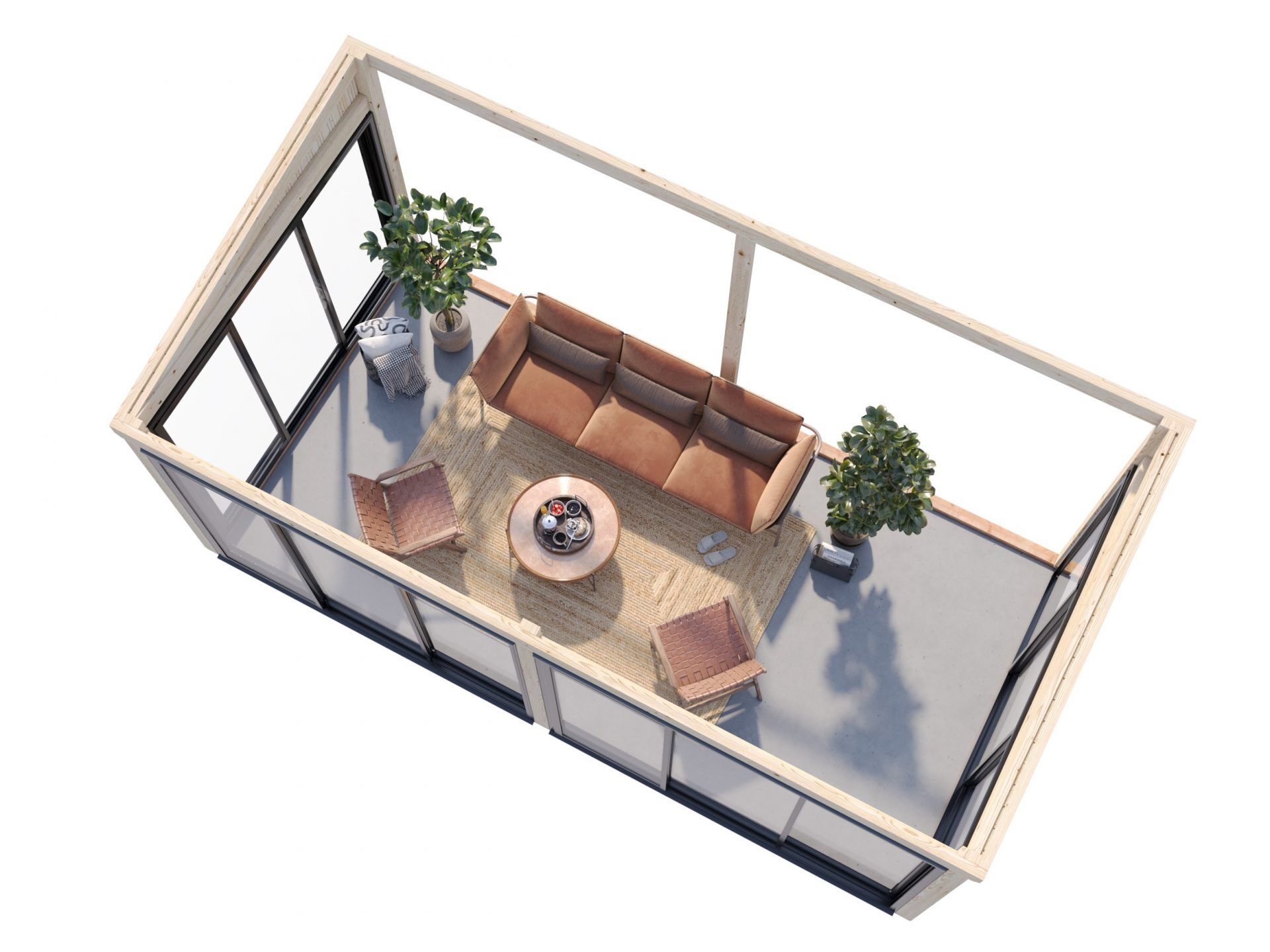 Palmako Gartenzimmer Glashaus Lumi 16,2 m² Slide Plus