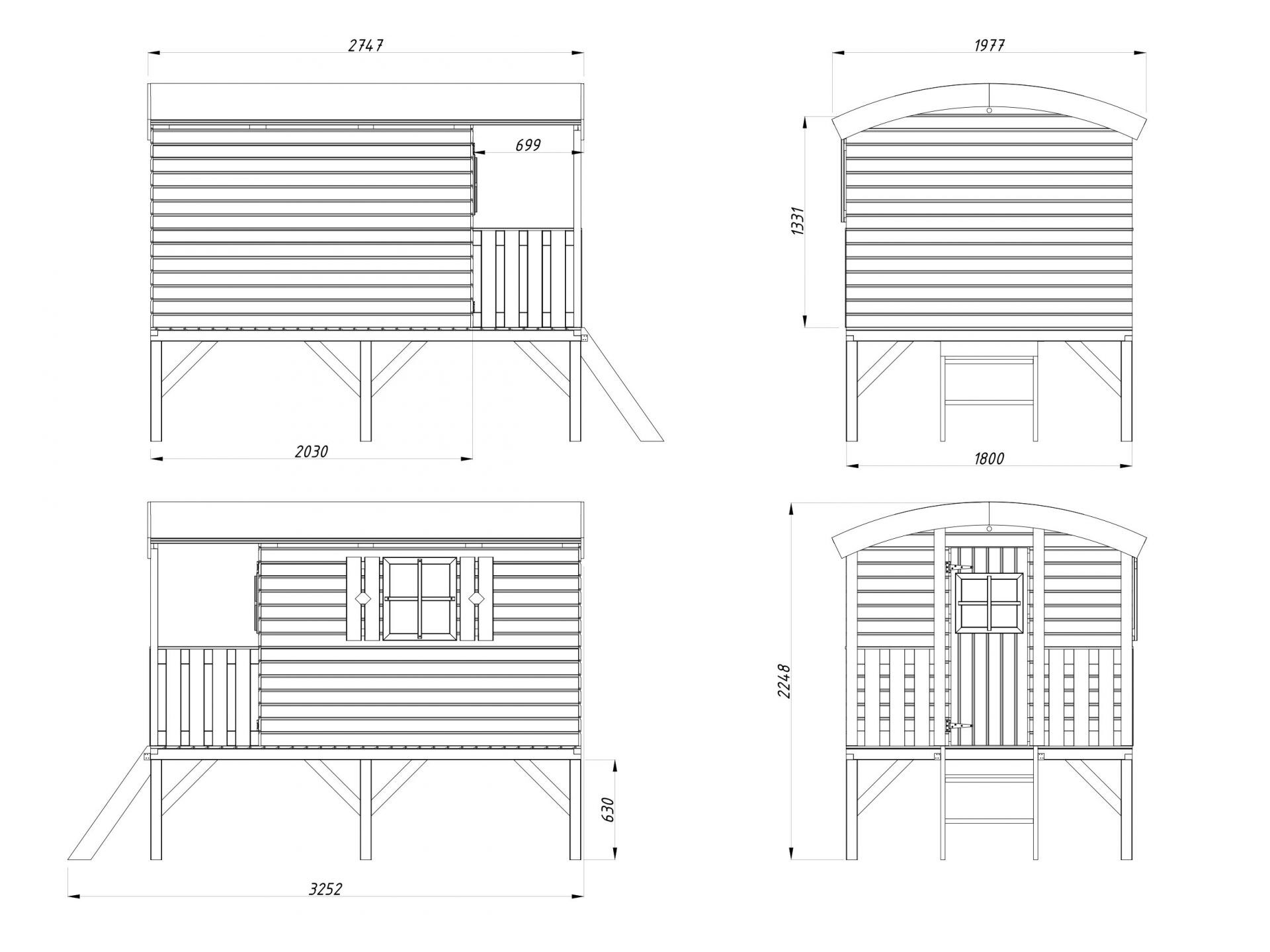 Palmako Kinderspielhaus Huck 3,3 m² Stelzenhaus