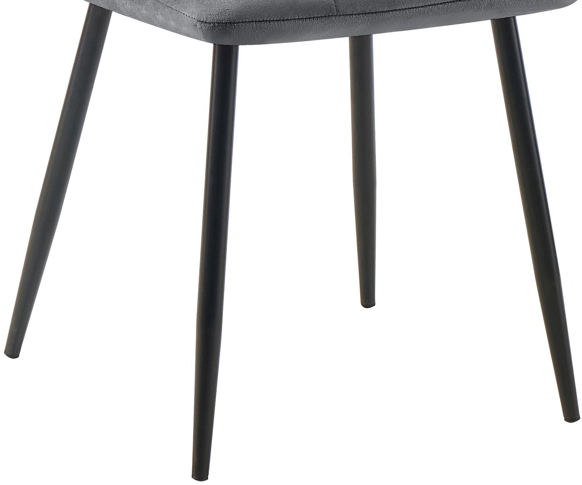 2er Set Esszimmerstuhl Tilde Samt, dunkelgrau