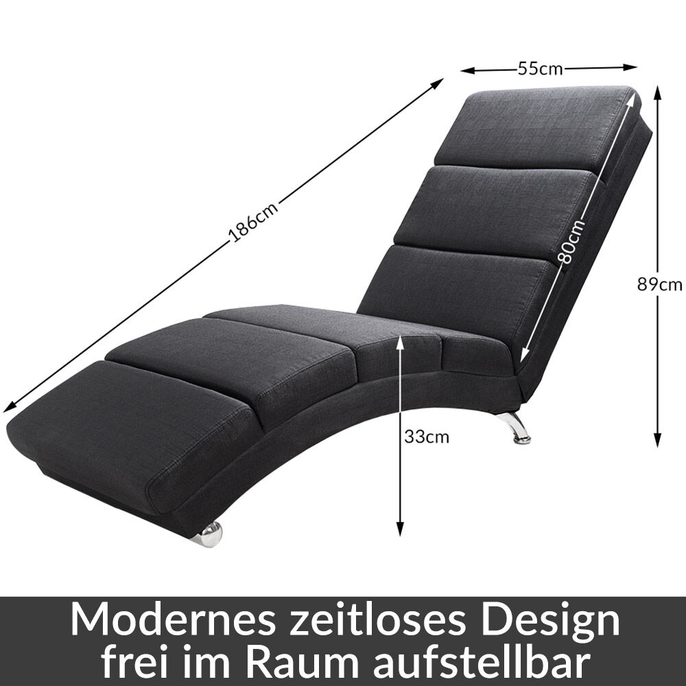 Relaxliege London Anthrazit Webstoff