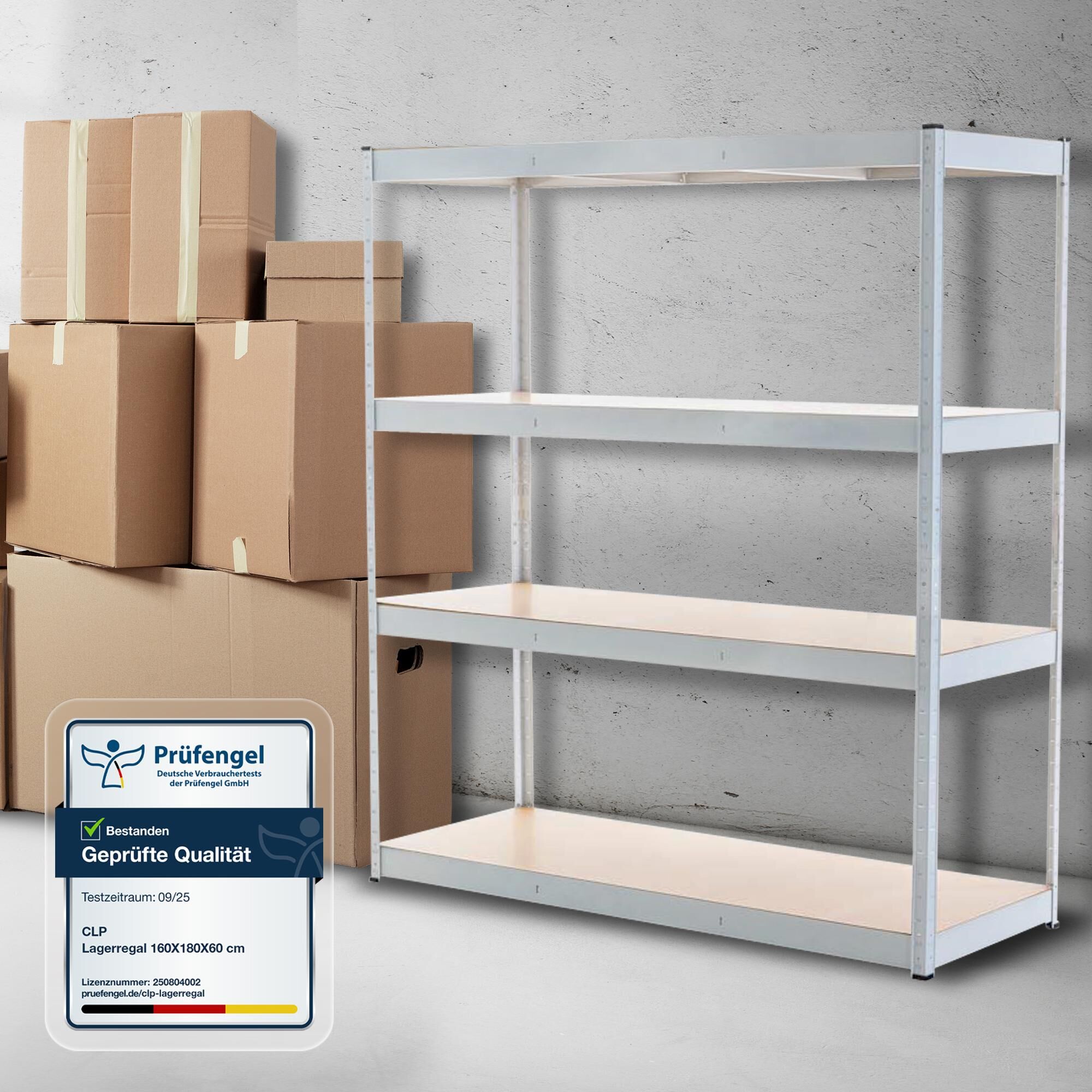 Lagerregal 160x60x180 cm, weiß