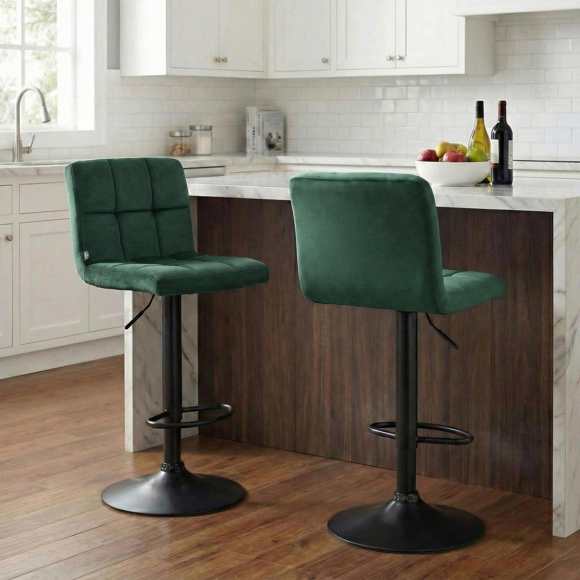 Barhocker Peru Samt schwarz, grün