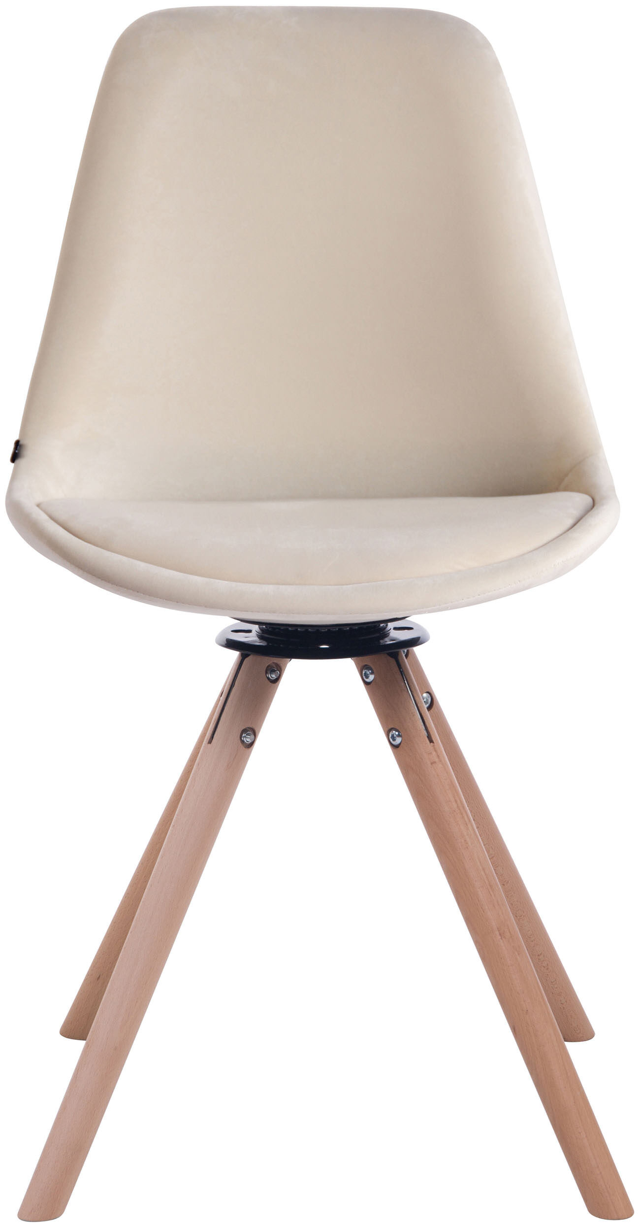 Esszimmerstuhl Troyes Samt Rund natura, creme