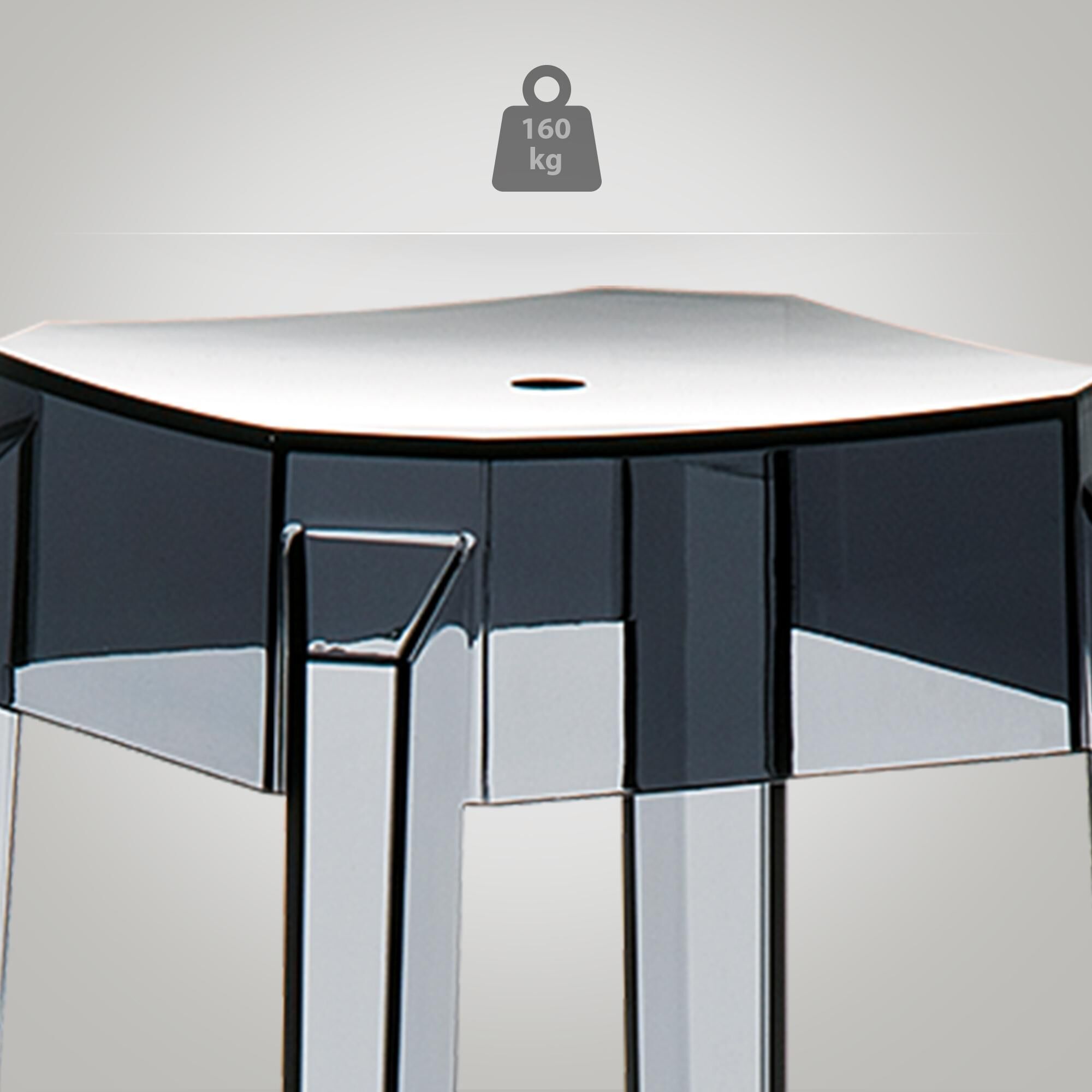2er Set Barhocker Fox, transparent, schwarz