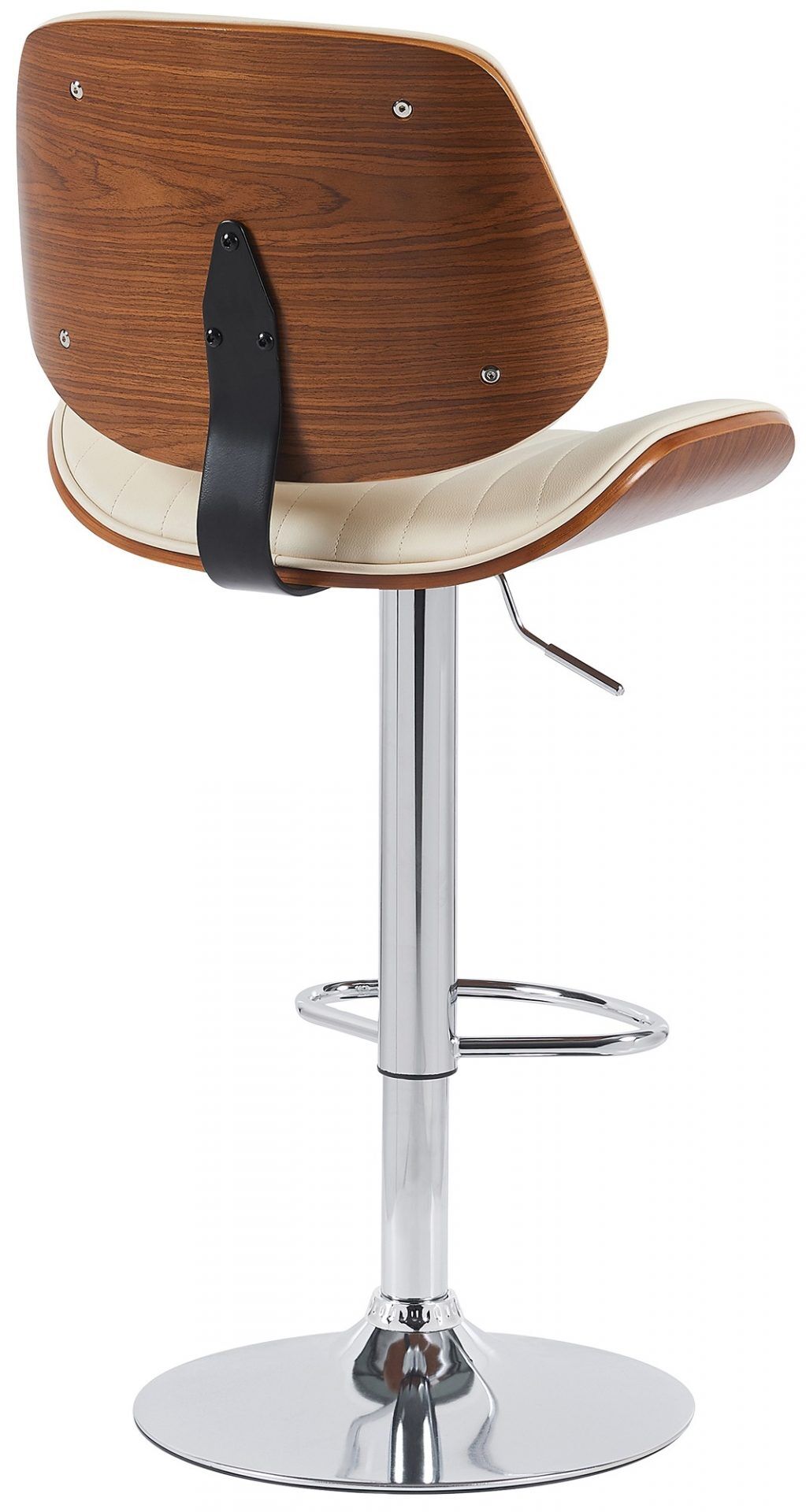 Barhocker Clawson Kunstleder chrom, walnuss/creme