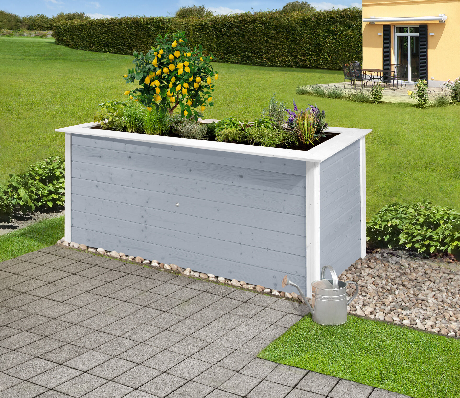 weka Profi-Hochbeet 669 C, grau/weiss, 28 mm