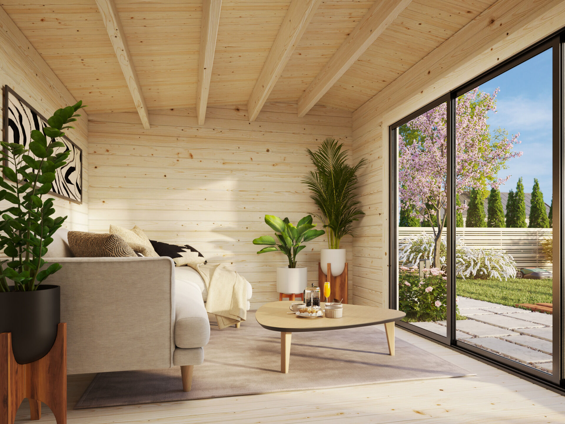 Palmako Gartenhaus Ines 13,7 m² mit Schiebetür Plus