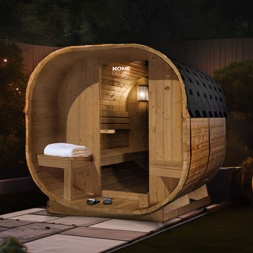 Outdoor Sauna CUBE DELUXE L - 194 x 220 cm für 4 Personen