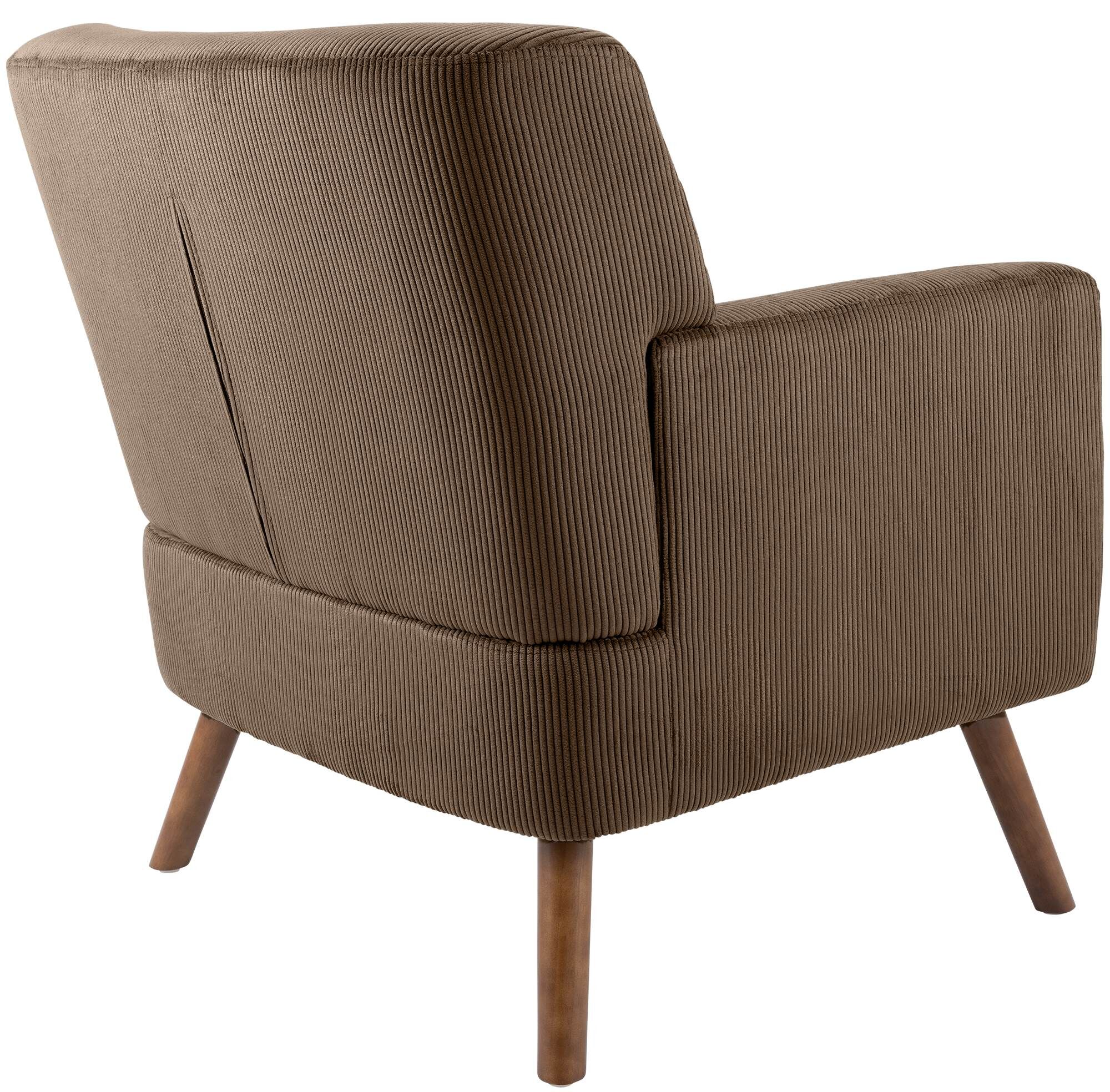 Sessel Kioni Cord, dunkelbraun