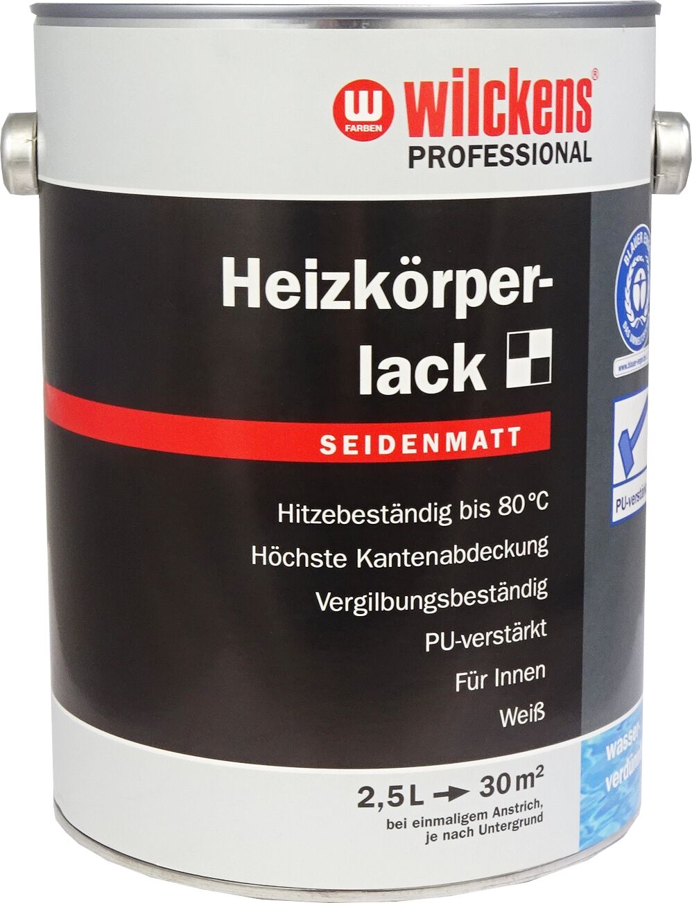 Wilckens Professional Heizkörperlack Weiß seidenmatt 2.5l