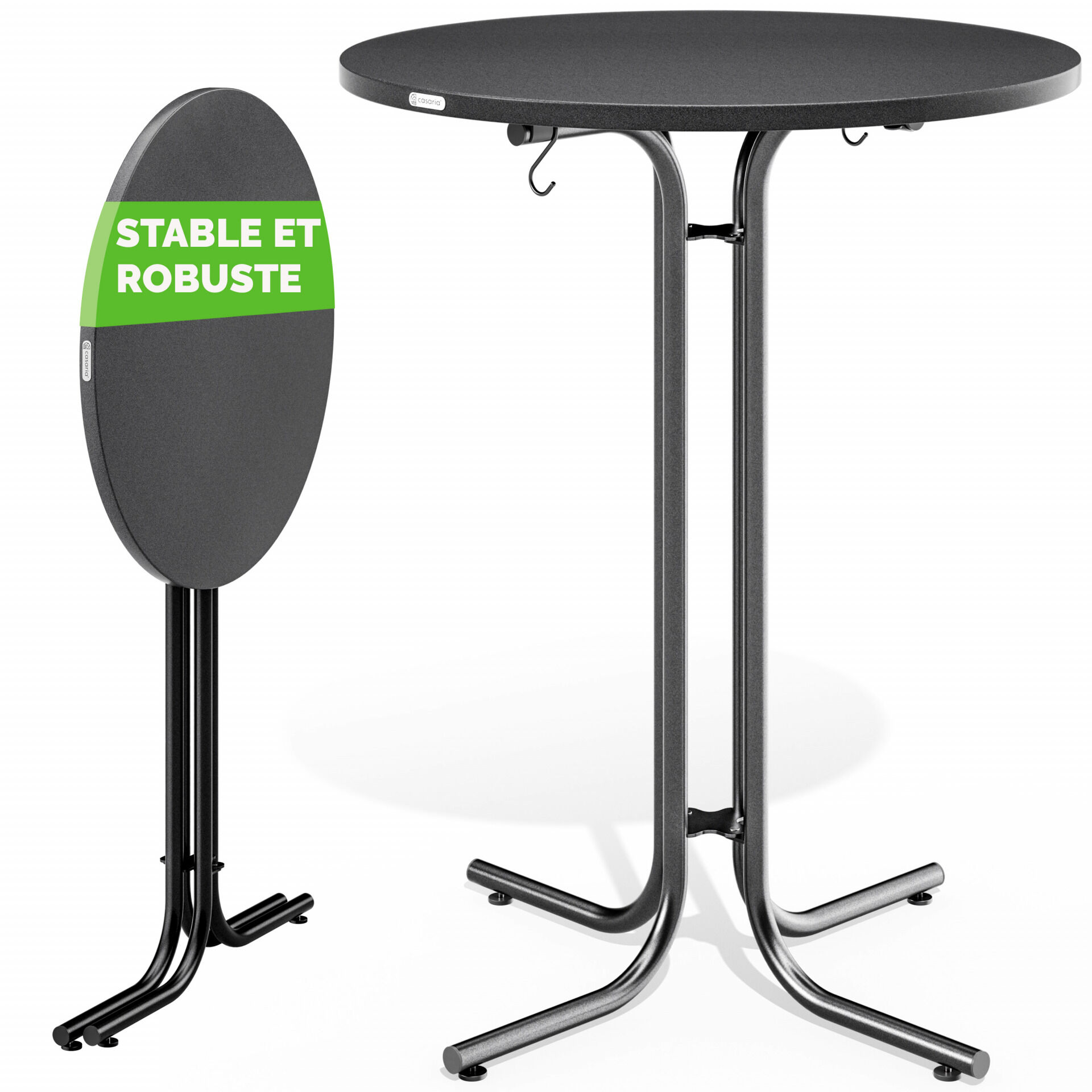 Stehtisch Grau Ø70x110cm klappbar Outdoor höhenverstellbar bis 100kg