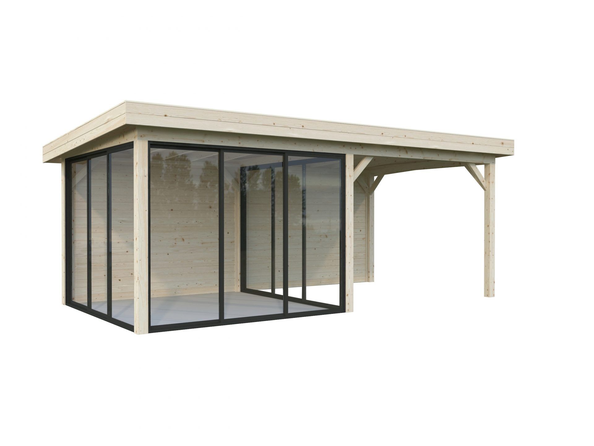 Palmako modernes Gartenhaus Lenna 16,6 m2 Set 406 Slide