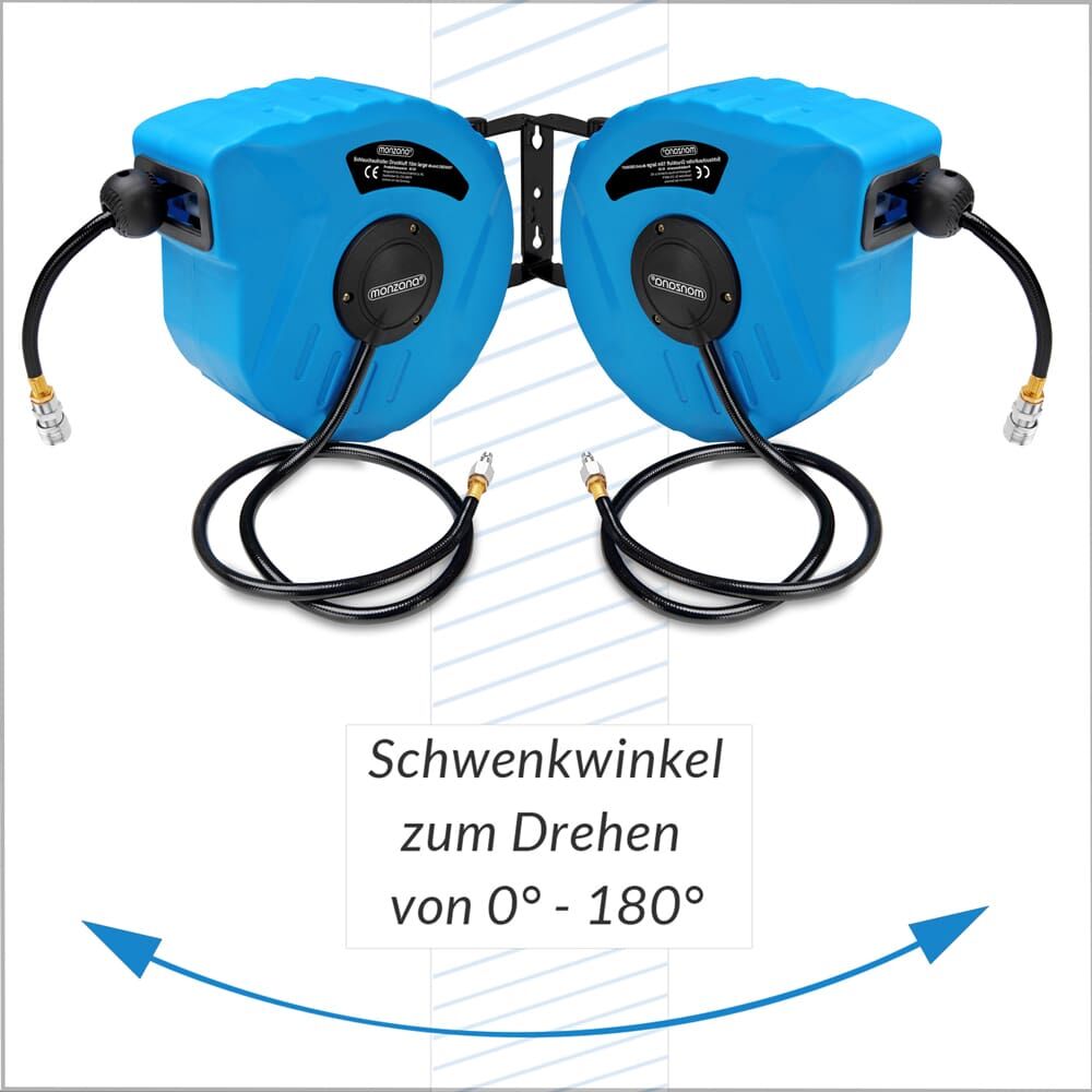 Druckluftschlauch Aufroller 10m Schnellkupplung 1/4"