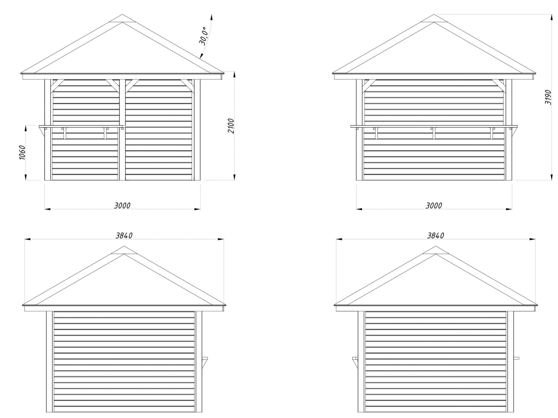 Palmako Pavillon Bianca 8,3 m2 Set 103
