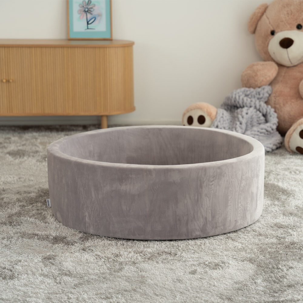 Bällebad Samt TWIRL - 100 x 100 cm Grau