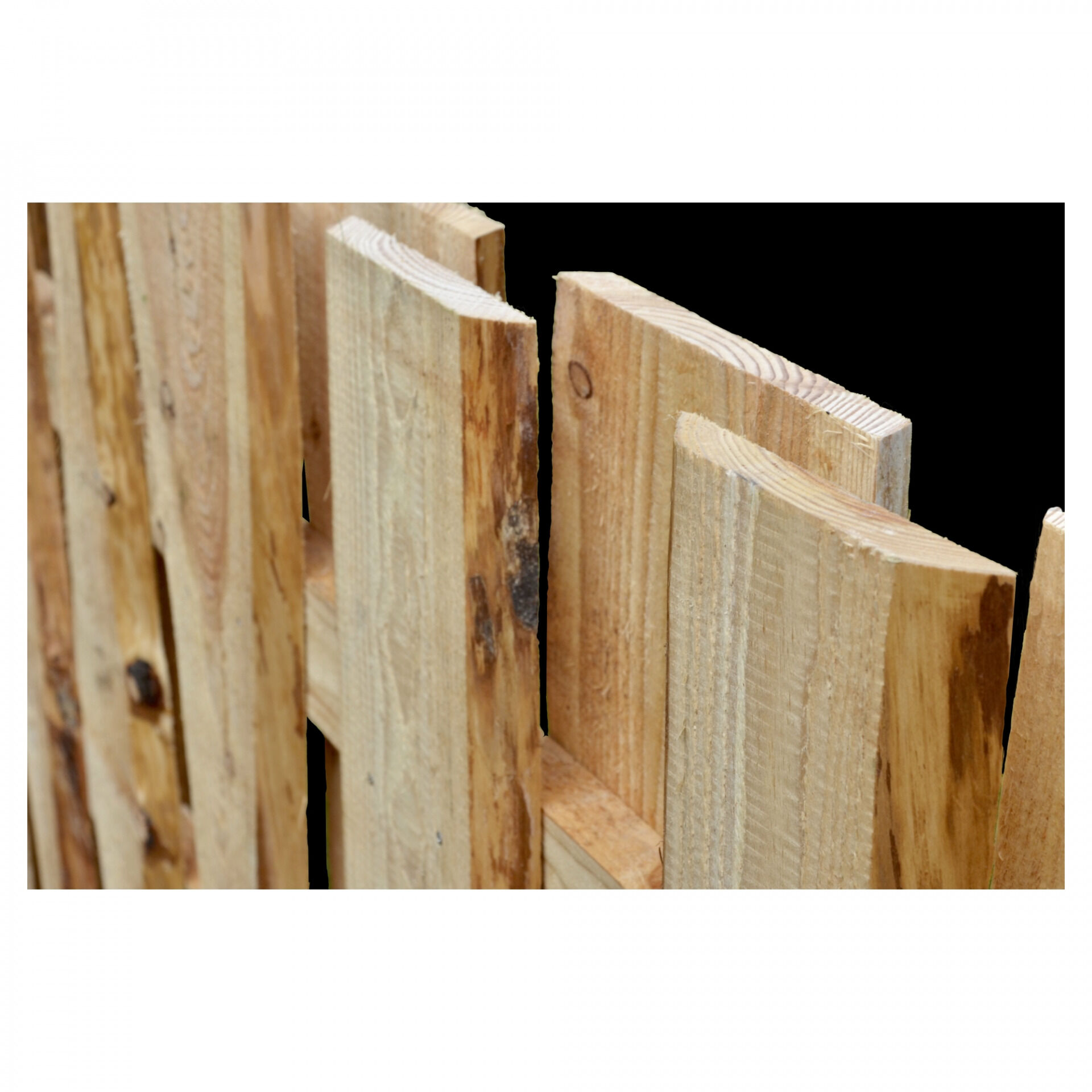 JÜTLAND-Serie Lärche, 180 x 180 cm, Riegel 30/80 mm, Bretter sägerau ca. 20mm mit Baumkante