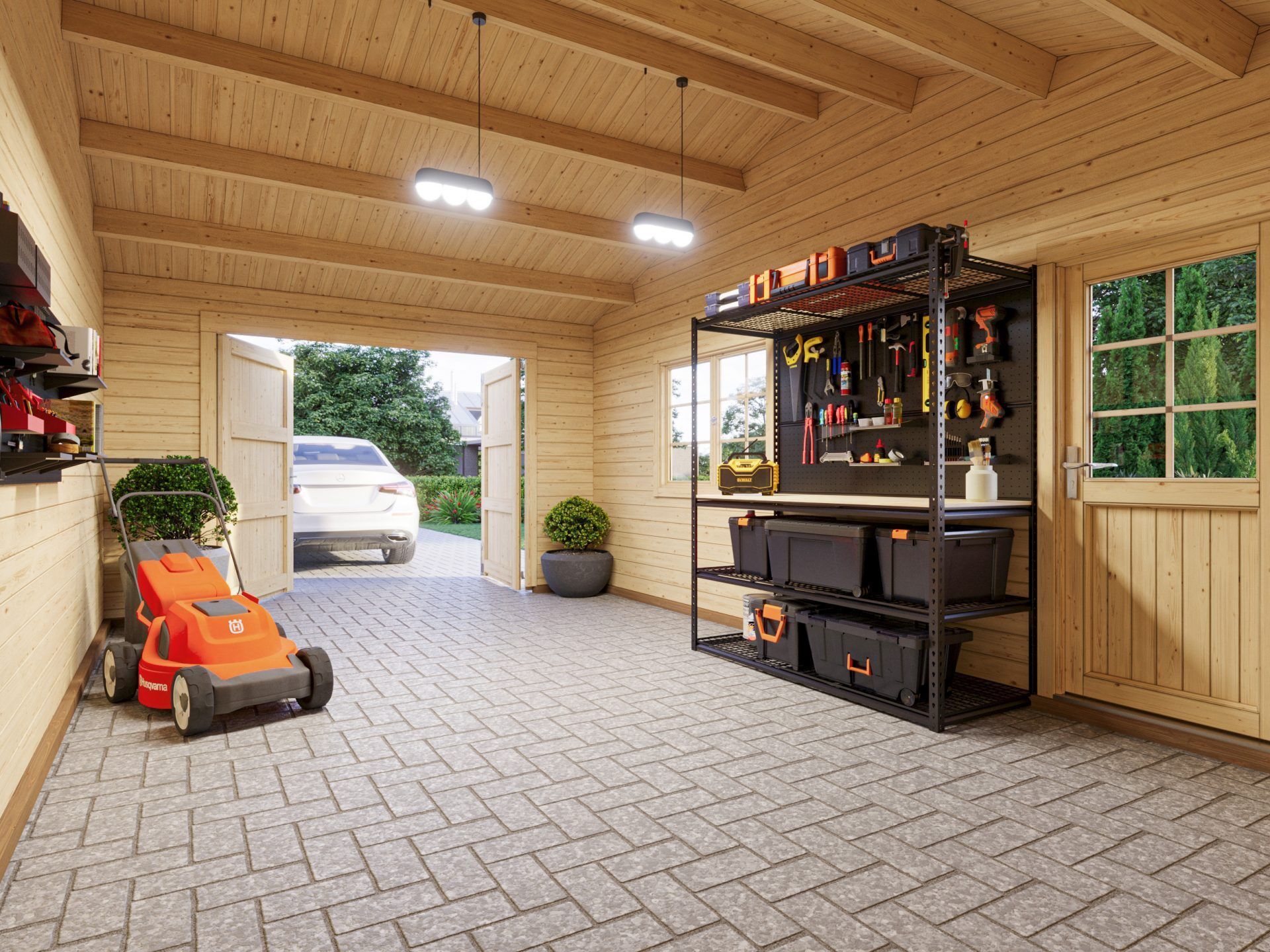 Palmako Holzgarage Roger 19,0+16,2 m2 mit Holztor