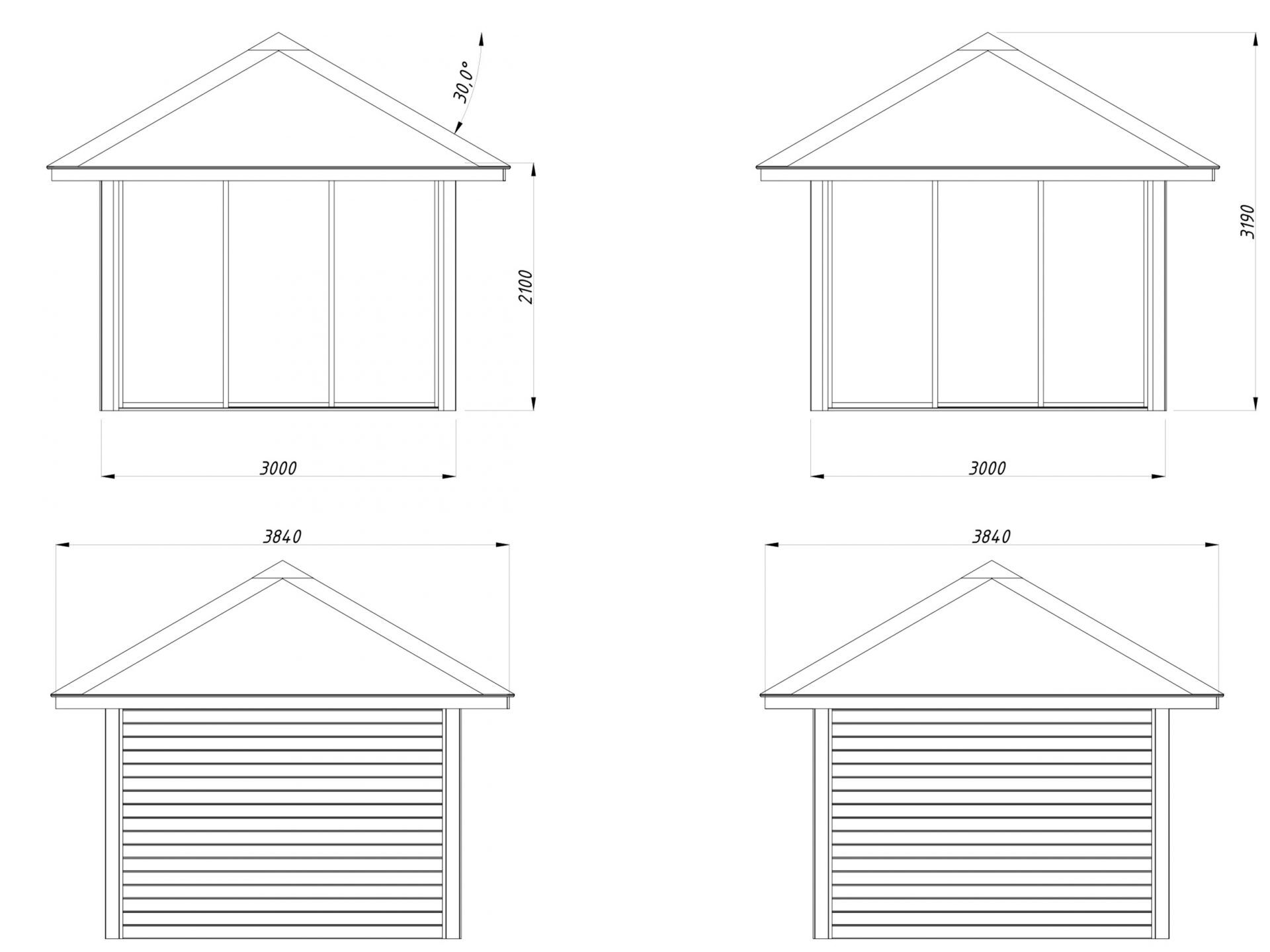 Palmako Pavillon Bianca 8,3 m2 Set 201 Slide