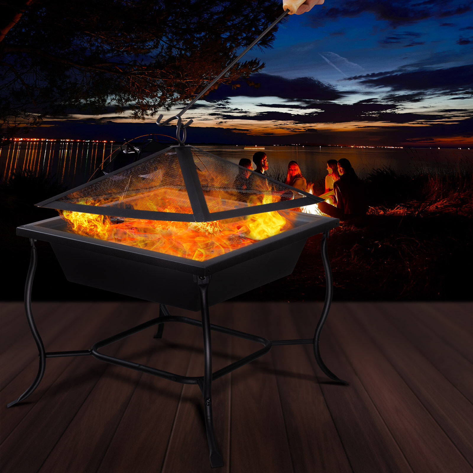 Feuerschale Stahl 45x45x31/45cm