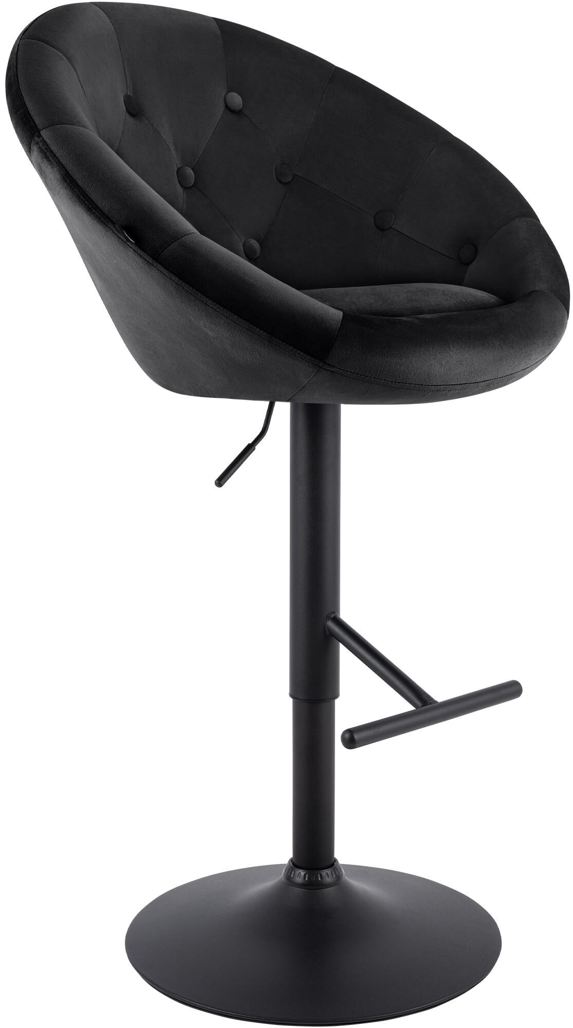 Barhocker London Samt schwarz, schwarz