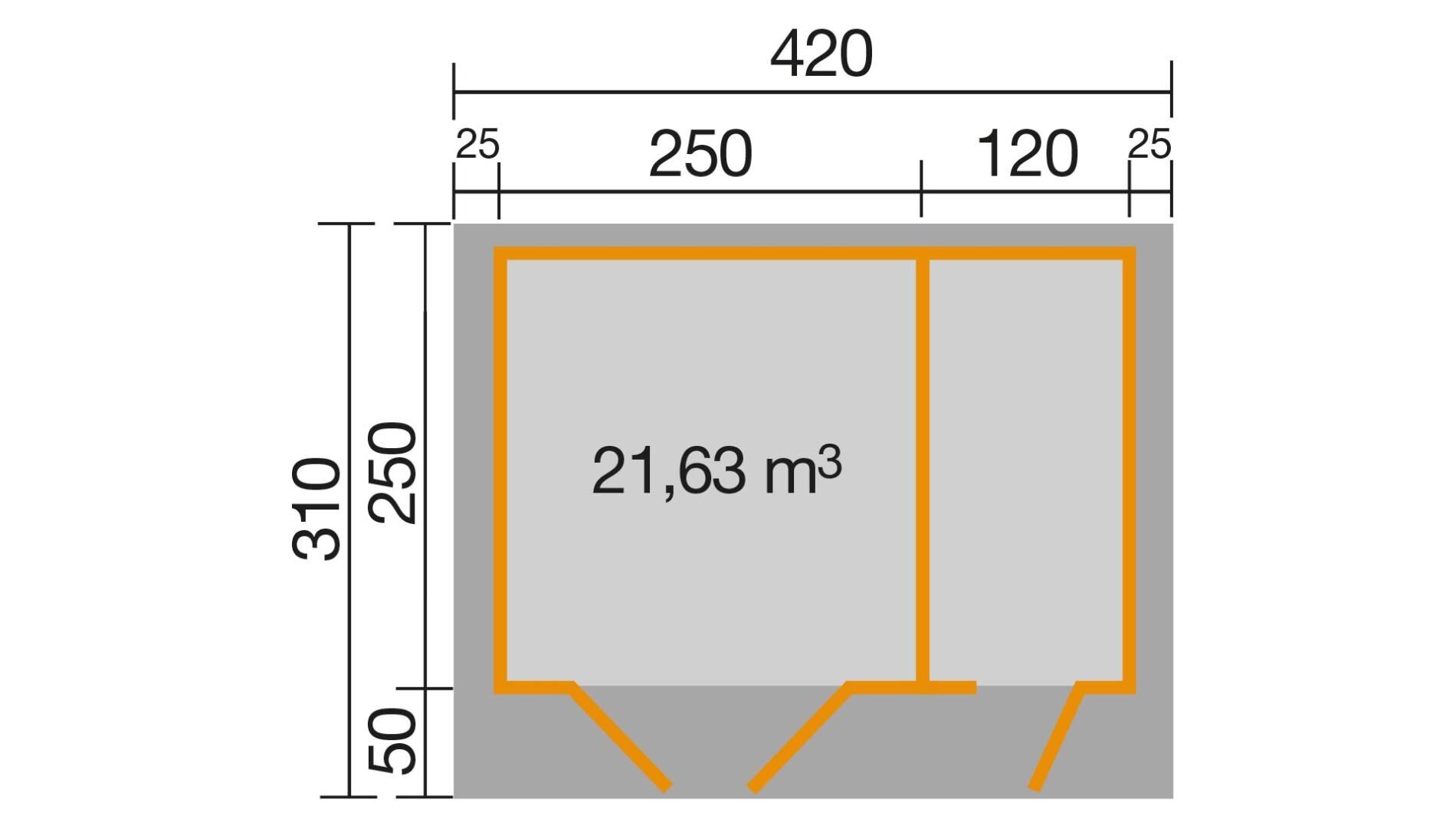 weka Gartenhaus 253 - 4,2x3,1m
