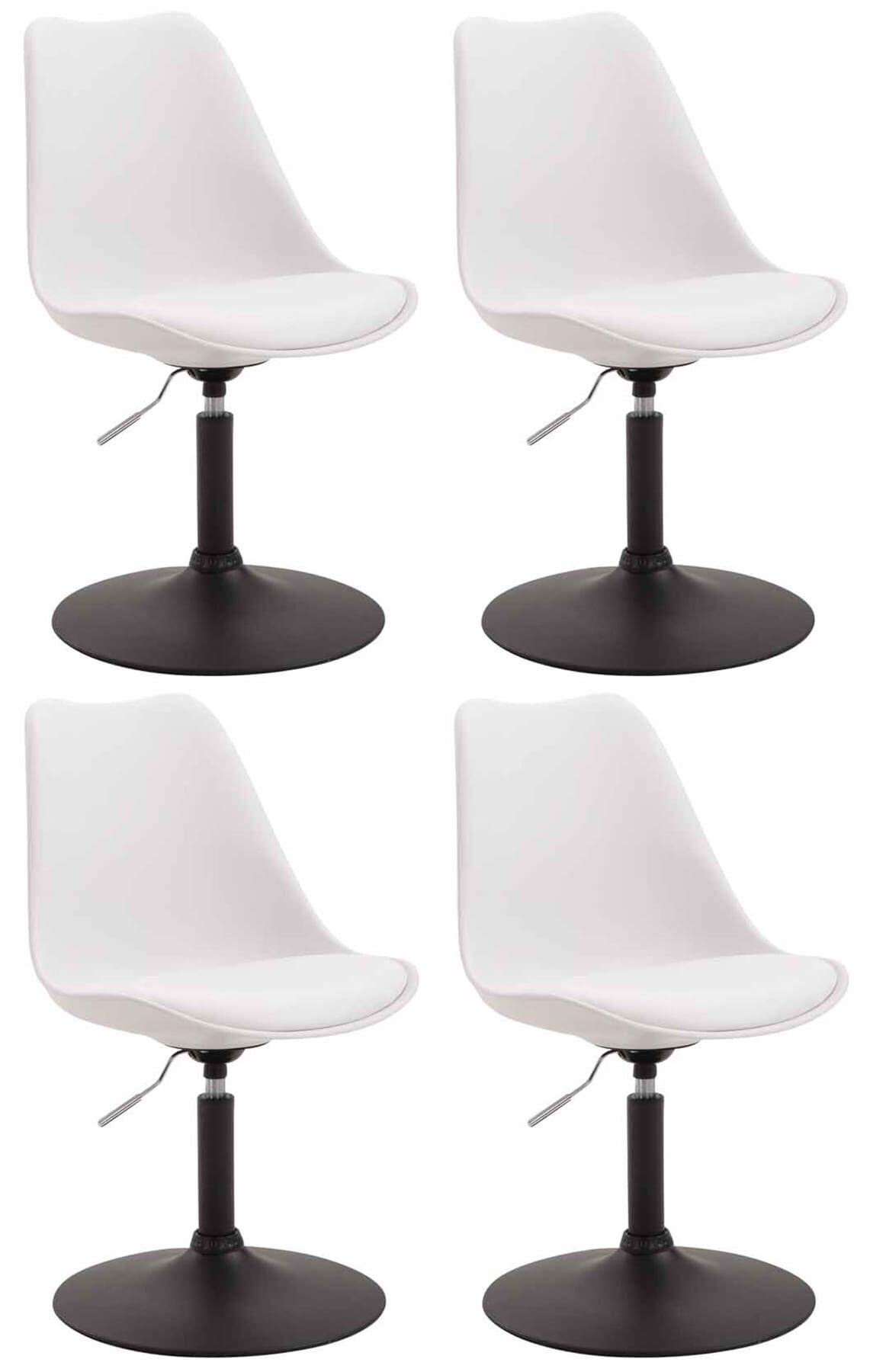 4er Set Esszimmerstühle Maverick B Kunststoff, weiß