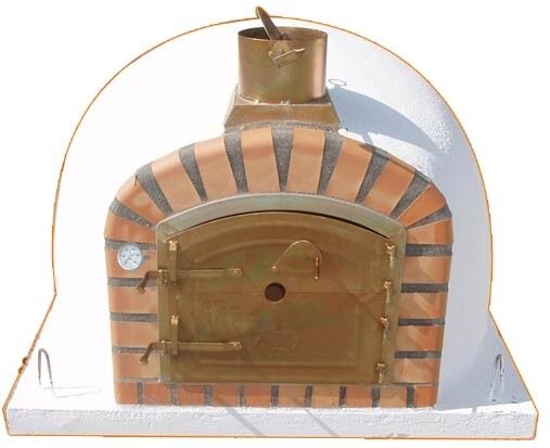 Pizzaofen Lisboa 100 inkl. Kaminrohr und Regenhut aus Feueraluminium, weiß, ohne Abdeckhaube, ohne Ofenzubehör, ohne Zubehörset, ohne Grillzubehör, ohne fahrbares Gestell
