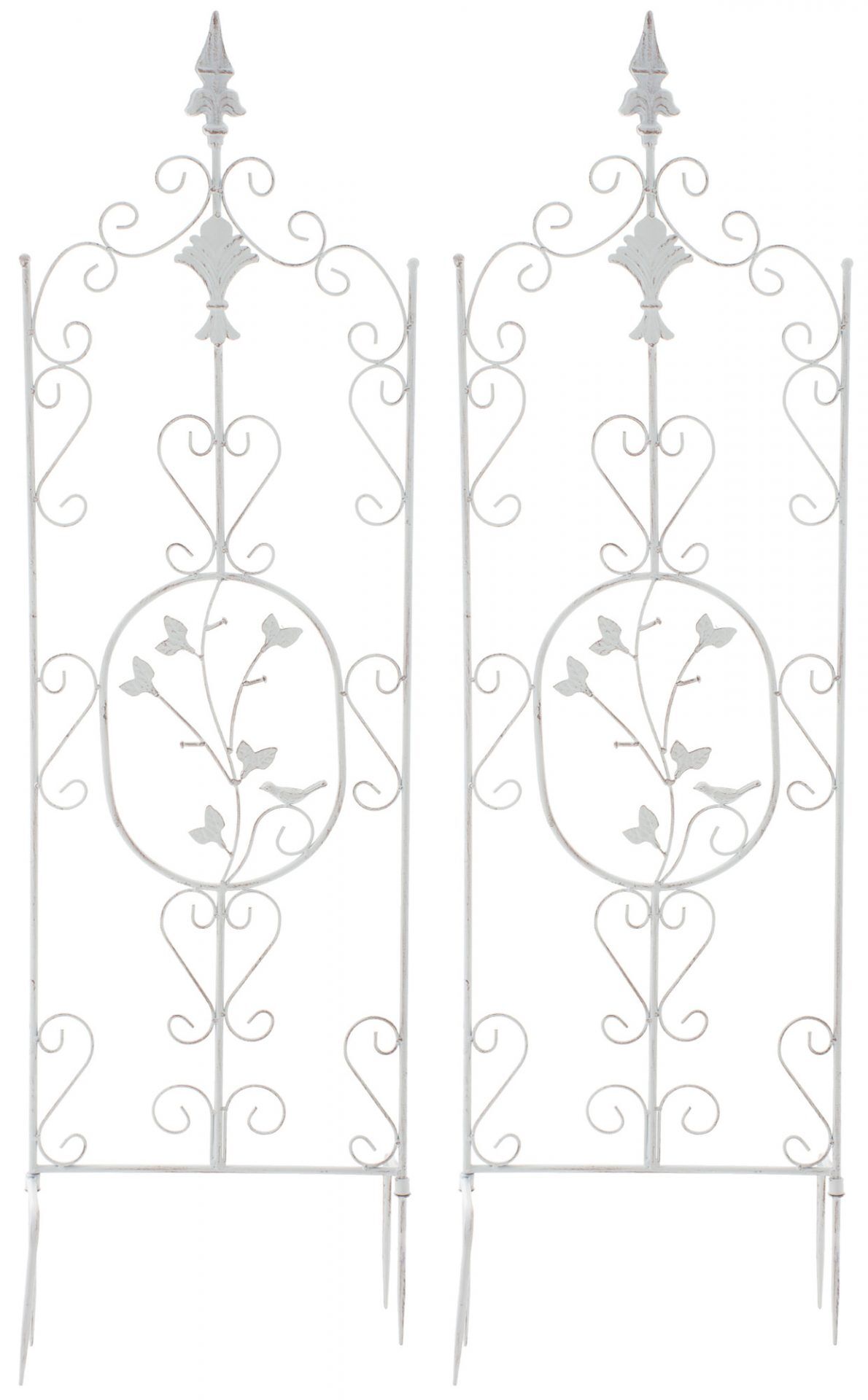 2er Set Rankgitter Burgus, antik weiß