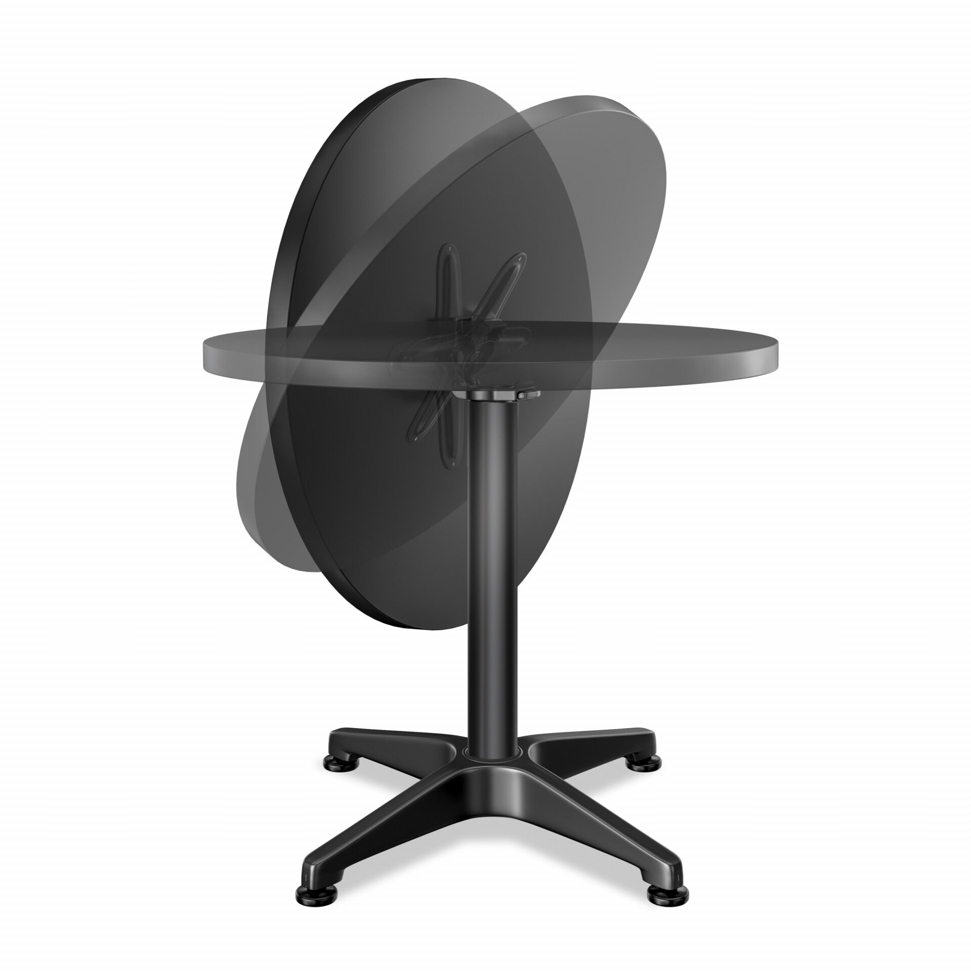 Stehtisch Ø60cm höhenverstellbar 70/115cm klappbar Alu Schwarz