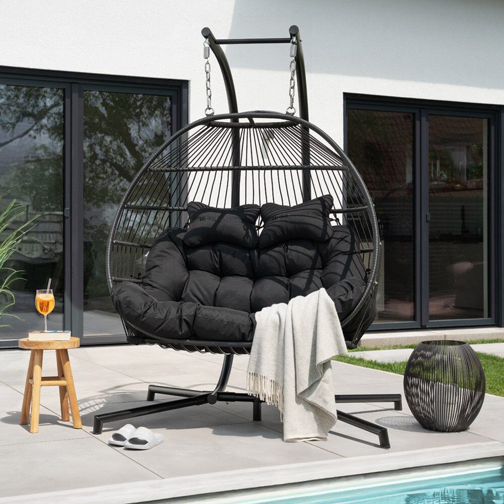 Hängesessel LOMA – 2 Sitzer Schwarz