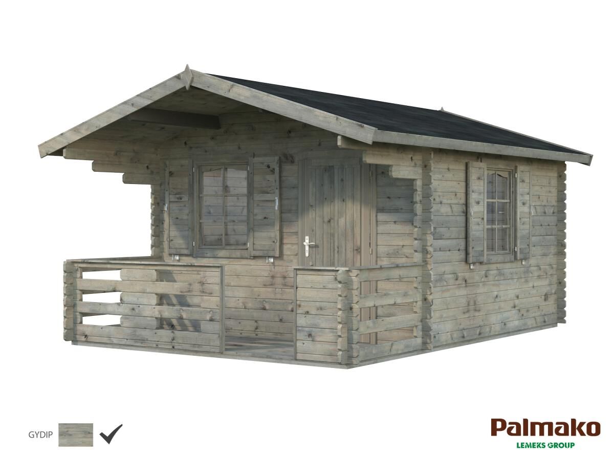 Palmako Gartenhaus Emma 10,4+4,2 m2 grau grundiert