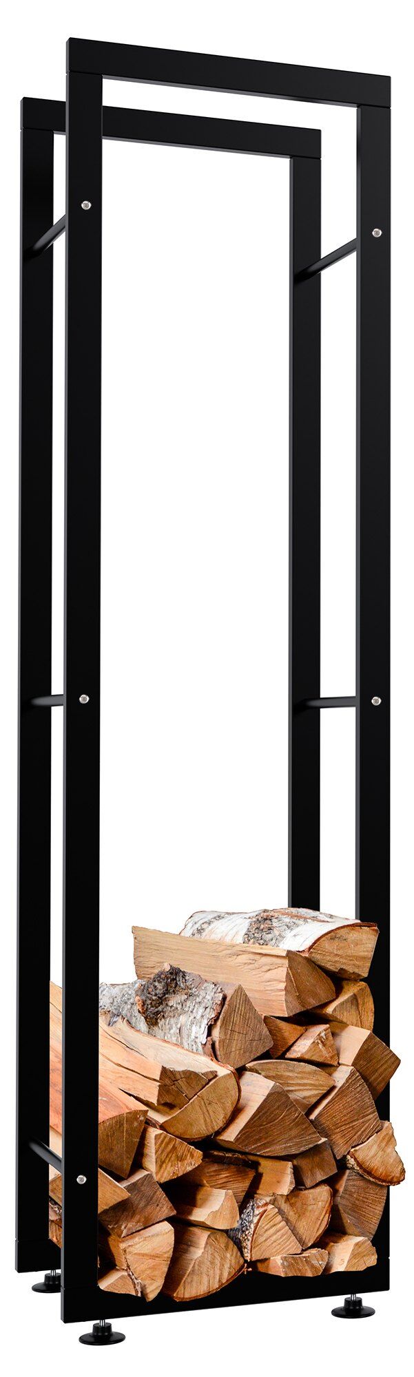 Kaminholzständer Keri V2 25x40x150, schwarz