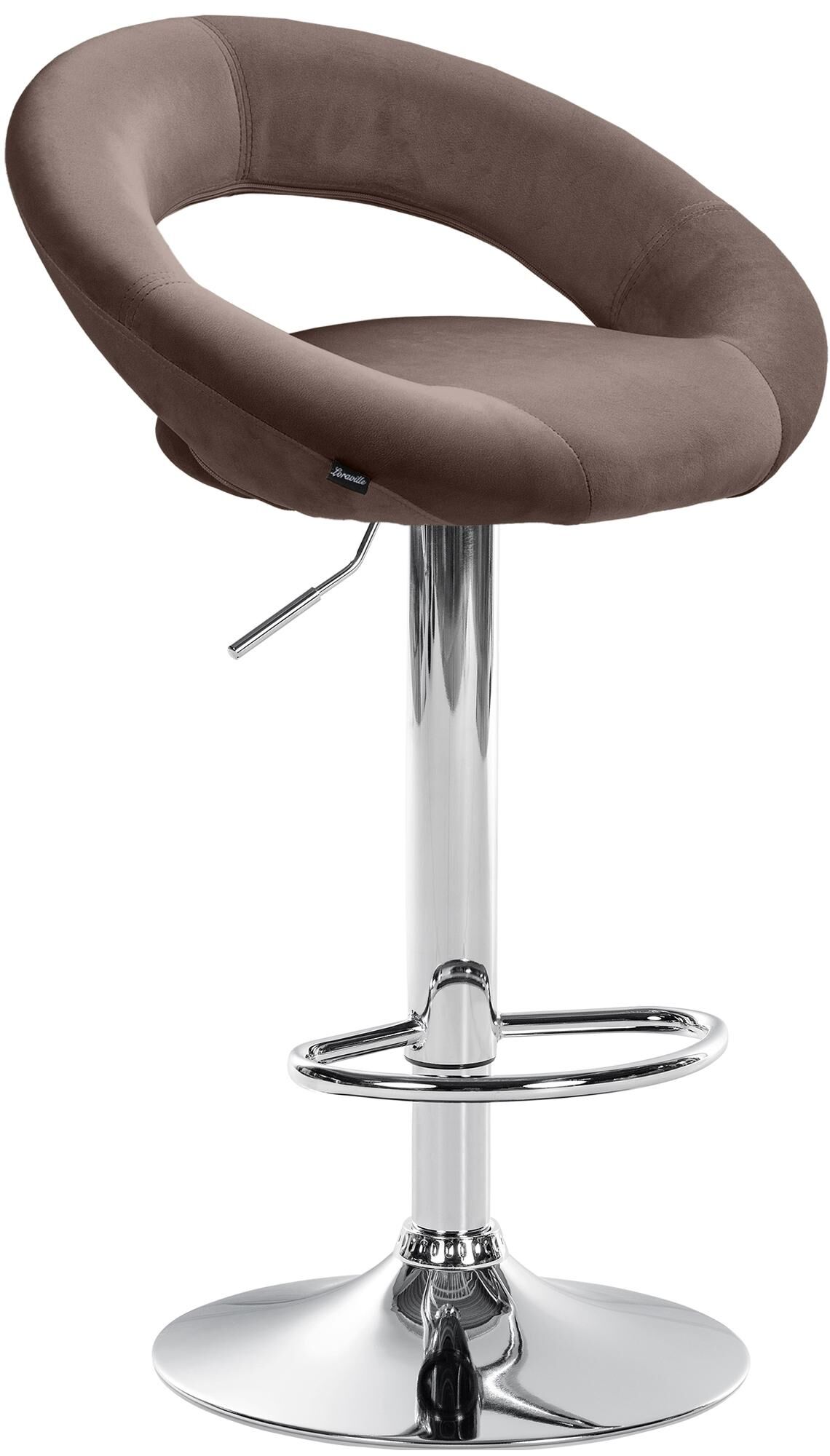 Barhocker Olinda Samt chrom, braun